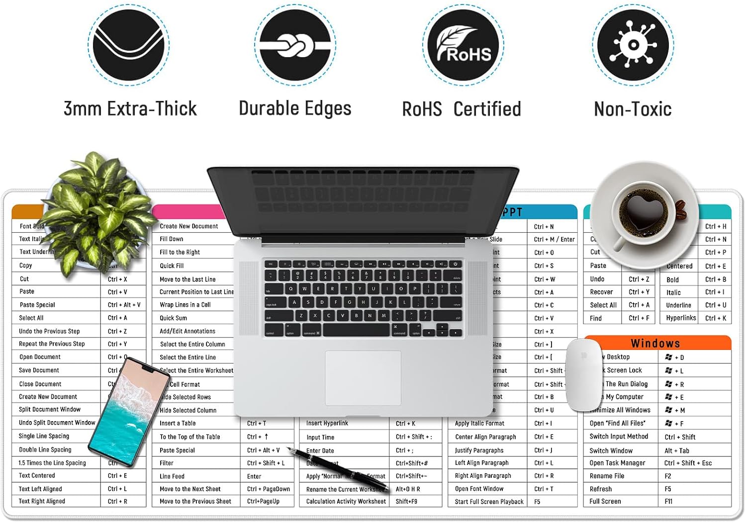 JIALONG Large Gaming Mouse Pad Desk Mat Office Software Excel Shortcuts Mousepad with Personalized Design Extended Size 35.4 X 15.7inches by Office Users 5 71Lt+yze6cL. AC SL1500 - northernschoolofshiatsu.co.uk
