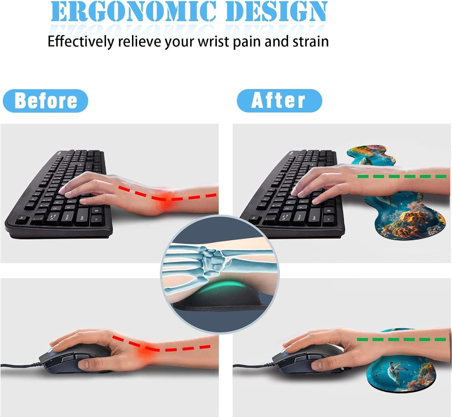 Keyboard Wrist Rest+Mouse Wrist Pad+Desk Pad Set,Memory Foam Ergonomic Easy Typing Pain Relief for Computer Laptop Office Home - Stay Positive Work Hard and Make It Happen 41 71MD0UYiD+L. AC SL1500 - northernschoolofshiatsu.co.uk
