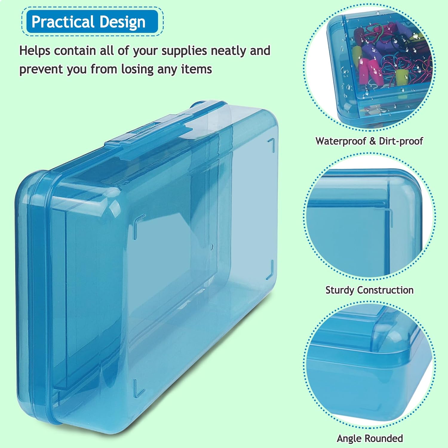 1 PCS Pencil Box,Double Layer Large Capacity Pencil Box,Hard Pen Case with Snap-tight Lid, Plastic Pencils Case for Office School Supplies Pen Boxes,Storage Organizer for Gel Pens Erasers-Purple 3 71MS RQcPgL. AC SL1500 - northernschoolofshiatsu.co.uk