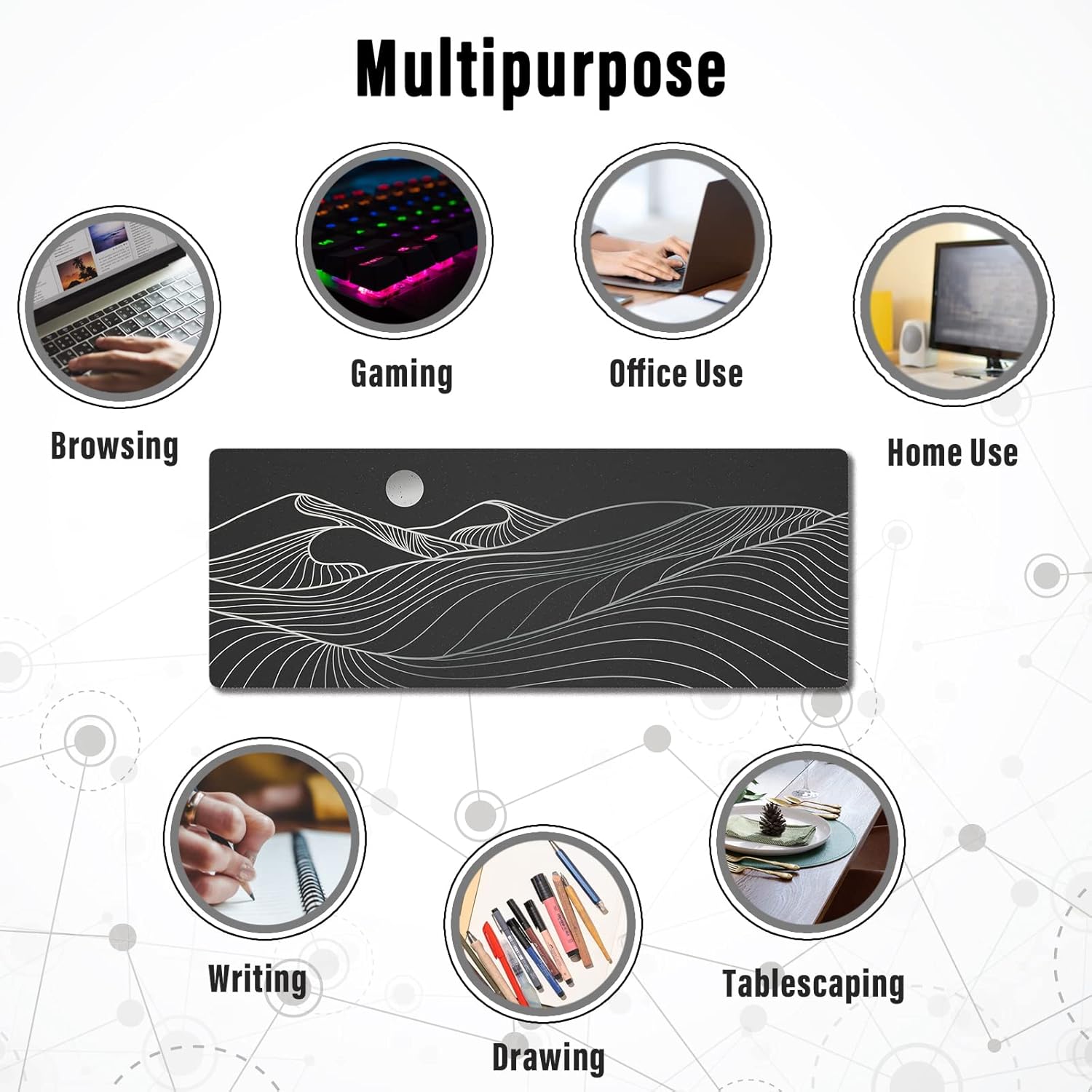 Ovenbird Large Gaming Mouse Pad with Stitched Edges, Minimalist Topographic Map Desk Mat, Extended XL Mousepad with Anti-Slip Base, Cool Desk Pad for Keyboard and Mouse, 31.5 x 11.8 in, White 49 71MeSnk0q+L. AC SL1500 - northernschoolofshiatsu.co.uk