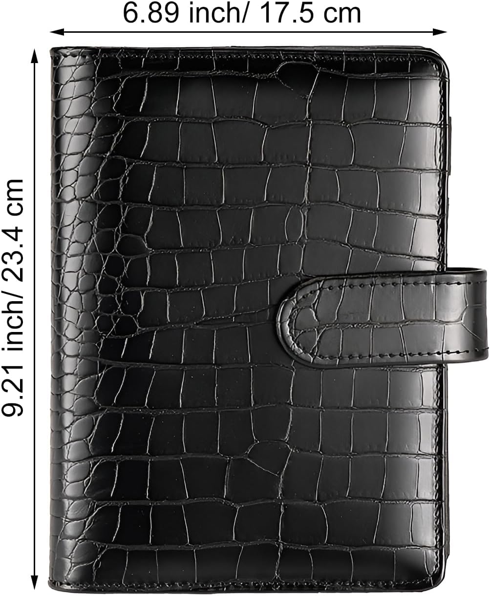A5 6 Ring Binder Cover Crocodile - Large PU Leather Notebook Binder with Hidden Snap Buckle, Refillable Budget Planner, Beige 7 71MhZm0pcaL. AC SL1500 - northernschoolofshiatsu.co.uk