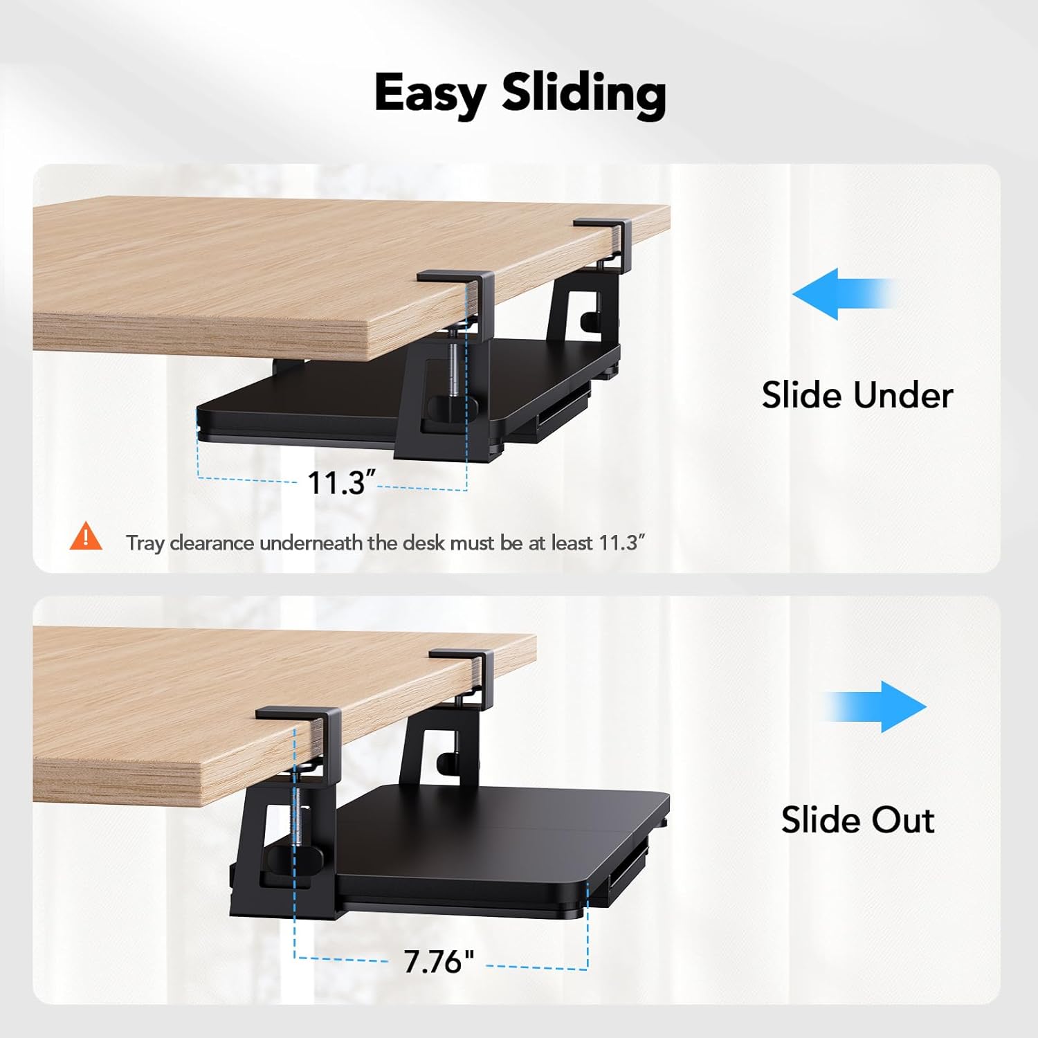 HUANUO Large Under Desk Keyboard Tray with Sturdy C-Clamp Mount, 26 (30.16" Including Clamps) x 12 inch Slide-Out Platform Computer Desk Heavy Duty Keyboard Tray with Storage Drawer for Typing, Black 6 71MvDU Z QL. AC SL1500 - northernschoolofshiatsu.co.uk