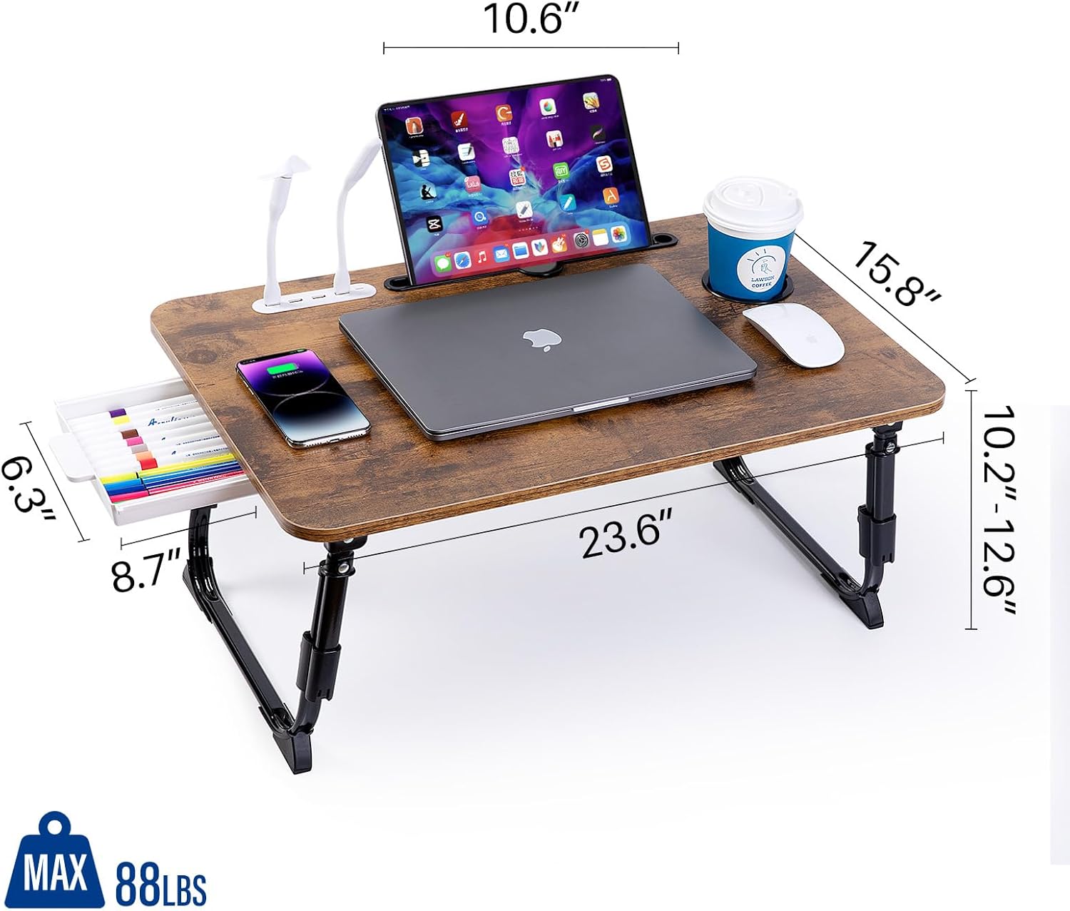 Laptop Desk for Bed, Height Adjustable Laptop Bed Table, Foldable Portable Lap Desk Stand with USB/Storage Drawer/Cup Holder/Slot, Breakfast Tray for Working Reading Writing Eating 45 71NErkHT1wL. AC SL1500 - northernschoolofshiatsu.co.uk