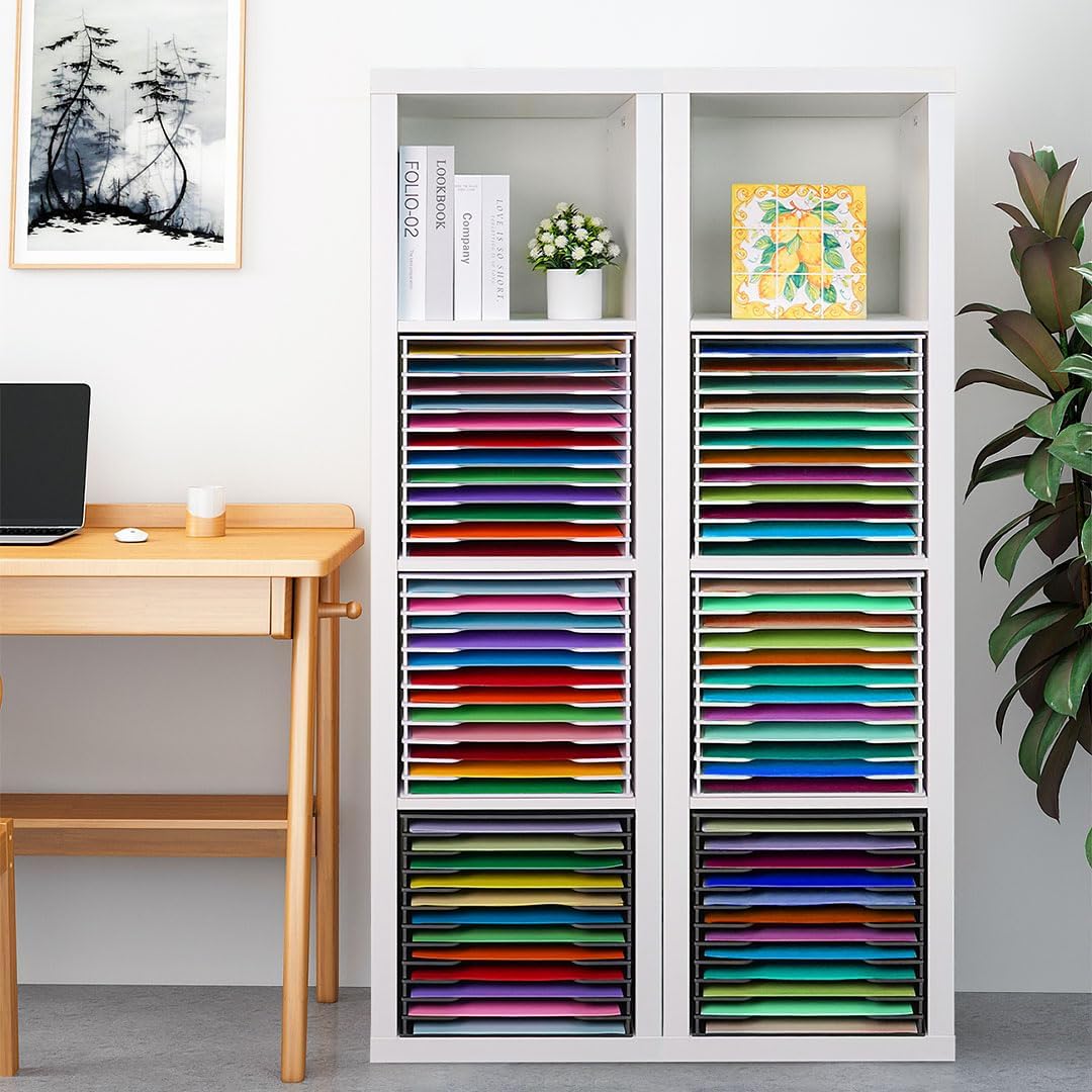 SANFURNEY Scrapbook Paper Organizer for Sizes 12" x 12", 15 Slots File Sorter Storage, Document Holder, Desktop Scrapbook Paper Organizer Rack for Home Office School (White, 15 Slots - Large Size) 25 71NP2Ir amL. AC SL1080 - northernschoolofshiatsu.co.uk