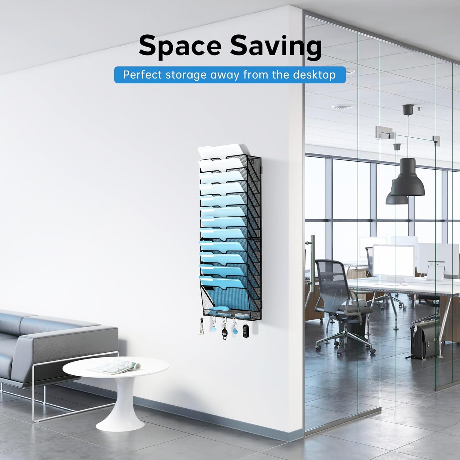 SUPEASY 13-Tier Wall File Organizer, Wall File Holder with Hooks, Mesh Hanging File Organizer, Mail Organizer Wall Mounted for Papers, Folders, Office Magazine Rack, Assembly Needed, Black 3 71Ne rv9GNL. AC SL1500 - northernschoolofshiatsu.co.uk