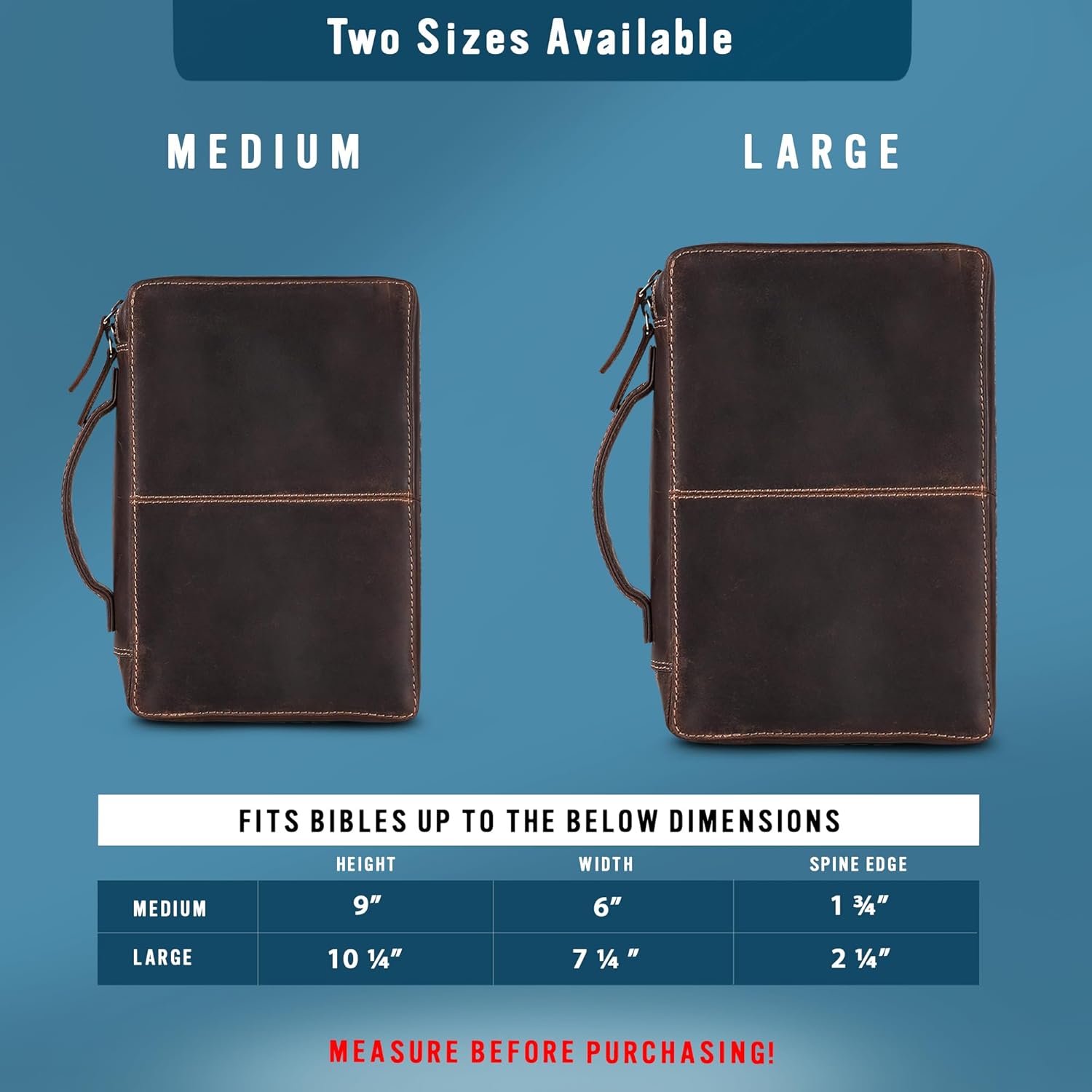 Hunter & Scribe Leather Bible Covers for Men and Women - Top Grain Buffalo Leather - Genuine Leather Bible Cover with Pockets, Zipper, and Bookmark - Bible case - Book Cover - Large Dark Brown 4 71NnFTivFQL. AC SL1500 - northernschoolofshiatsu.co.uk