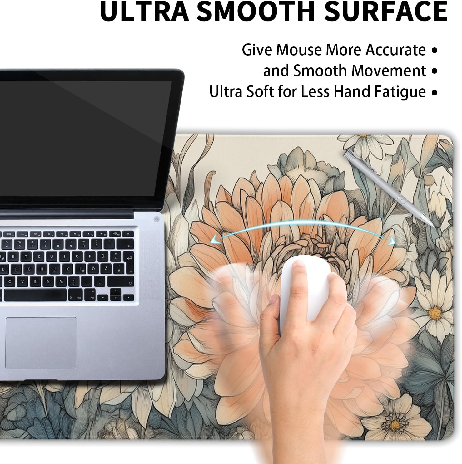 Large Floral Mouse Pad Extended Gaming Mousepad 31.5"x11.8" Vintage Aesthetic Black Desk Mat Flower Mouse Pad Plant Wildflower Mousepad XXL Laptop Computer Keyboard Mats for Desk Office 350 71ODzs+Bz L. AC SL1500 - northernschoolofshiatsu.co.uk