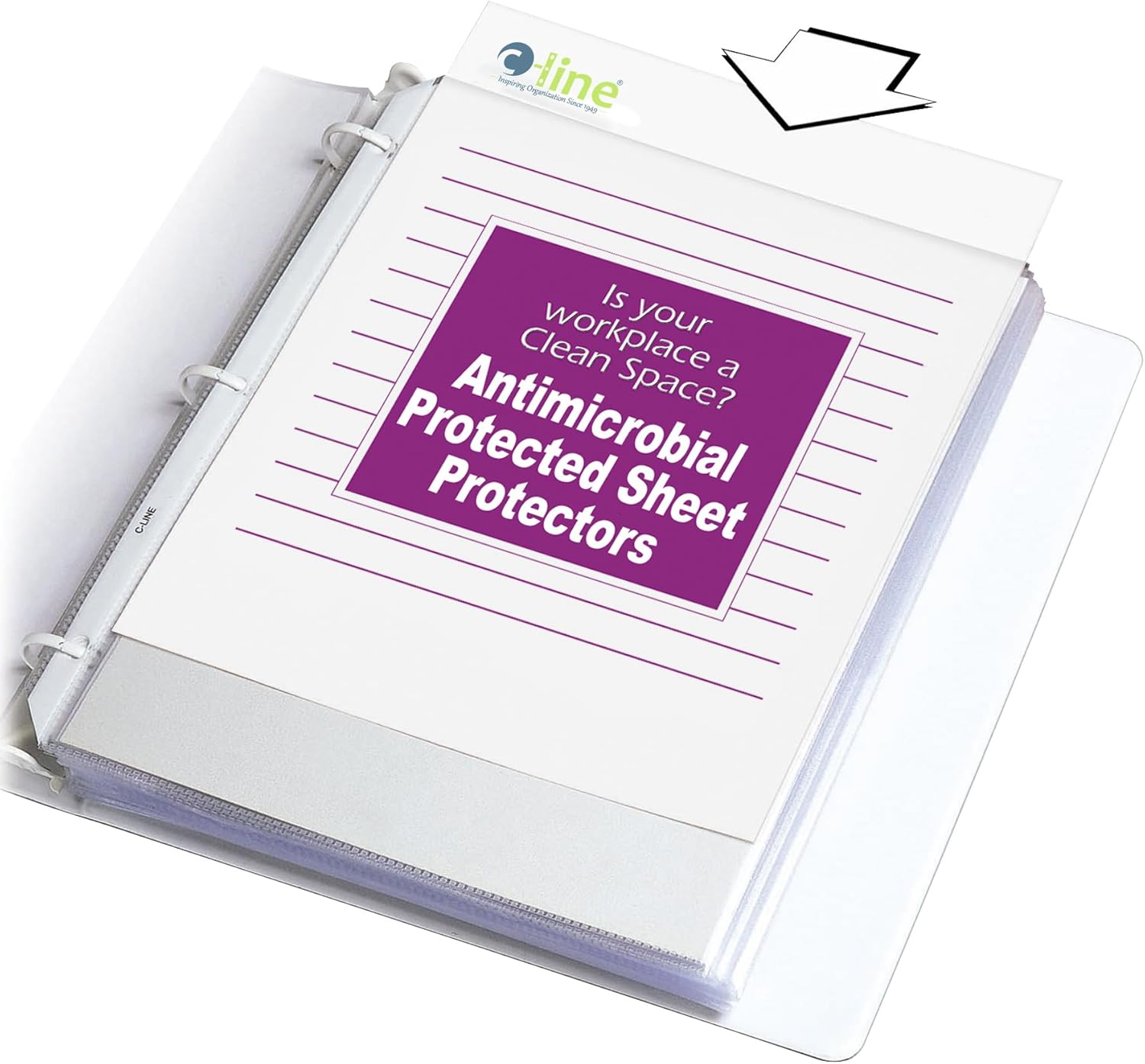 C-Line Clear Top-Loading Heavyweight Antimicrobial Poly Sheet Protectors, 8.5 x 11 Inches, 100 per Box (62033) 1 71OGbvPh8cL. AC SL1500 - northernschoolofshiatsu.co.uk