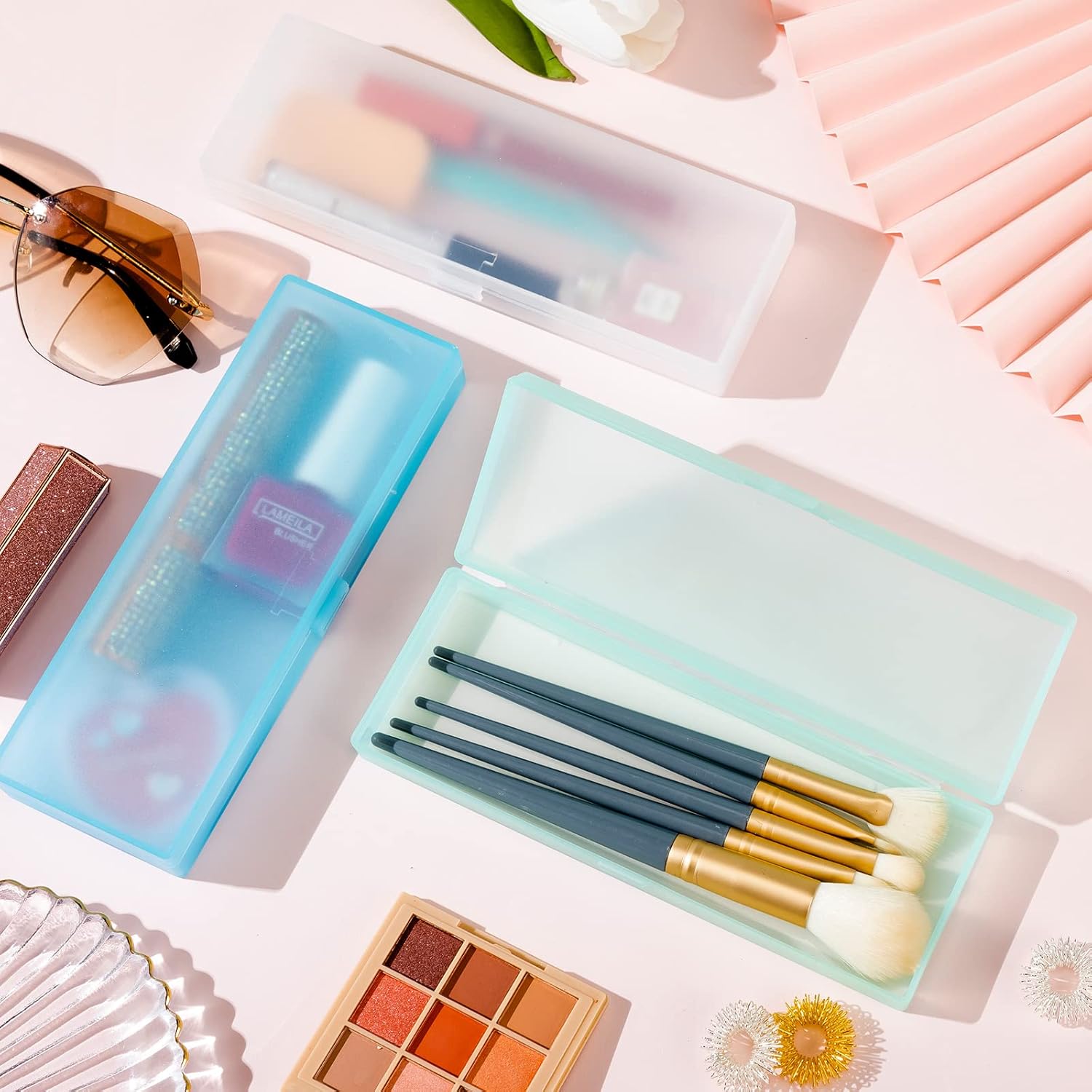 Fainne 36 Pieces Frosted Plastic Pencil Box Plastic Pencil Case Pencil Holder with Lid and Snap Closure Bulk for Office Stationery Pens Organizer Supplies(White Pink Blue Green) 5 71OItamVhhL. AC SL1500 - northernschoolofshiatsu.co.uk