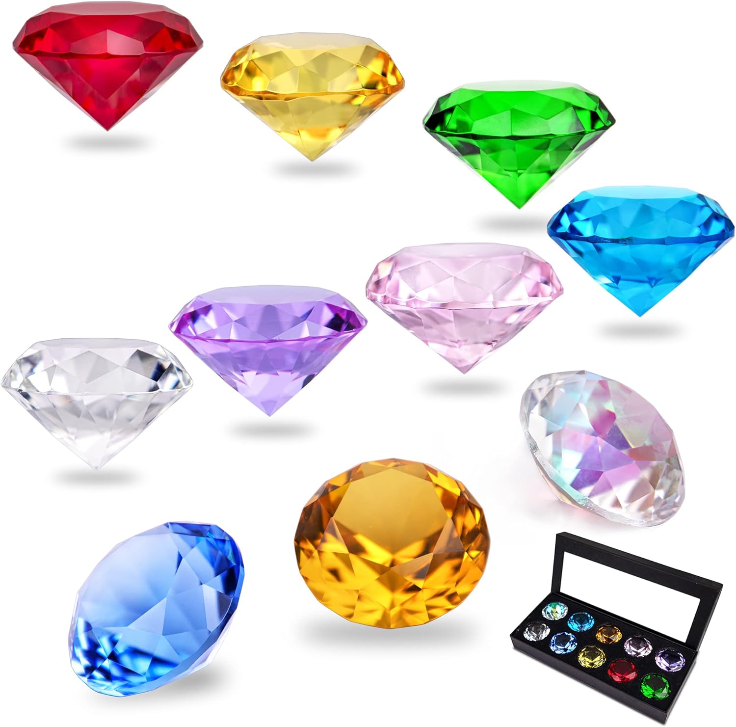 HDCRYSTALGIFTS 40mm(1.5 in) Crystal Diamond Jewels Paperweight Fake Diamonds Table Decoration Party Favors Gift, Glass Paperweight, Pack of 10 (Multicolor) 1 71OMlhpJPEL. AC SL1500 - northernschoolofshiatsu.co.uk
