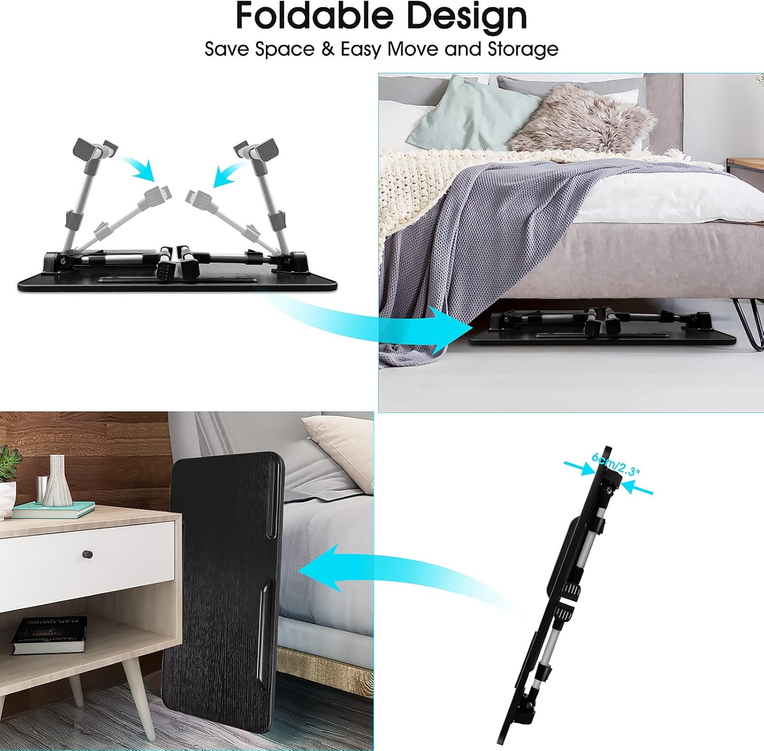 Laptop Stand for Bed, Adjustable Height and Angle, Laptop Lap Desk with Tablet Stand and Drawer, Bed Desk Fits Laptop up to 15.6", Laptop Table for Bed, Couch, Floor (20.9" x 11.8", Black) 3 71OQN+HhomL. AC SL1500 - northernschoolofshiatsu.co.uk