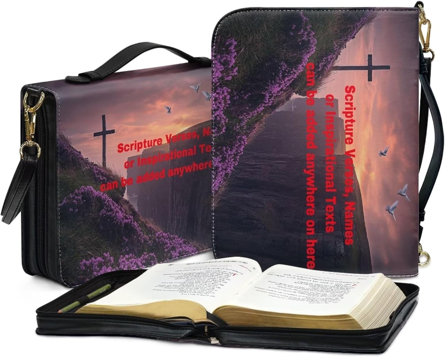 Custom Personalized PU Leather Bible Cover Case for Women,Customized Bible Cases Bible Tote Bag Bible Carrying Case Bible Carrier with Detachable Shoulder Strap,2XL 134 71OVG E EiL. AC SL1500 - northernschoolofshiatsu.co.uk