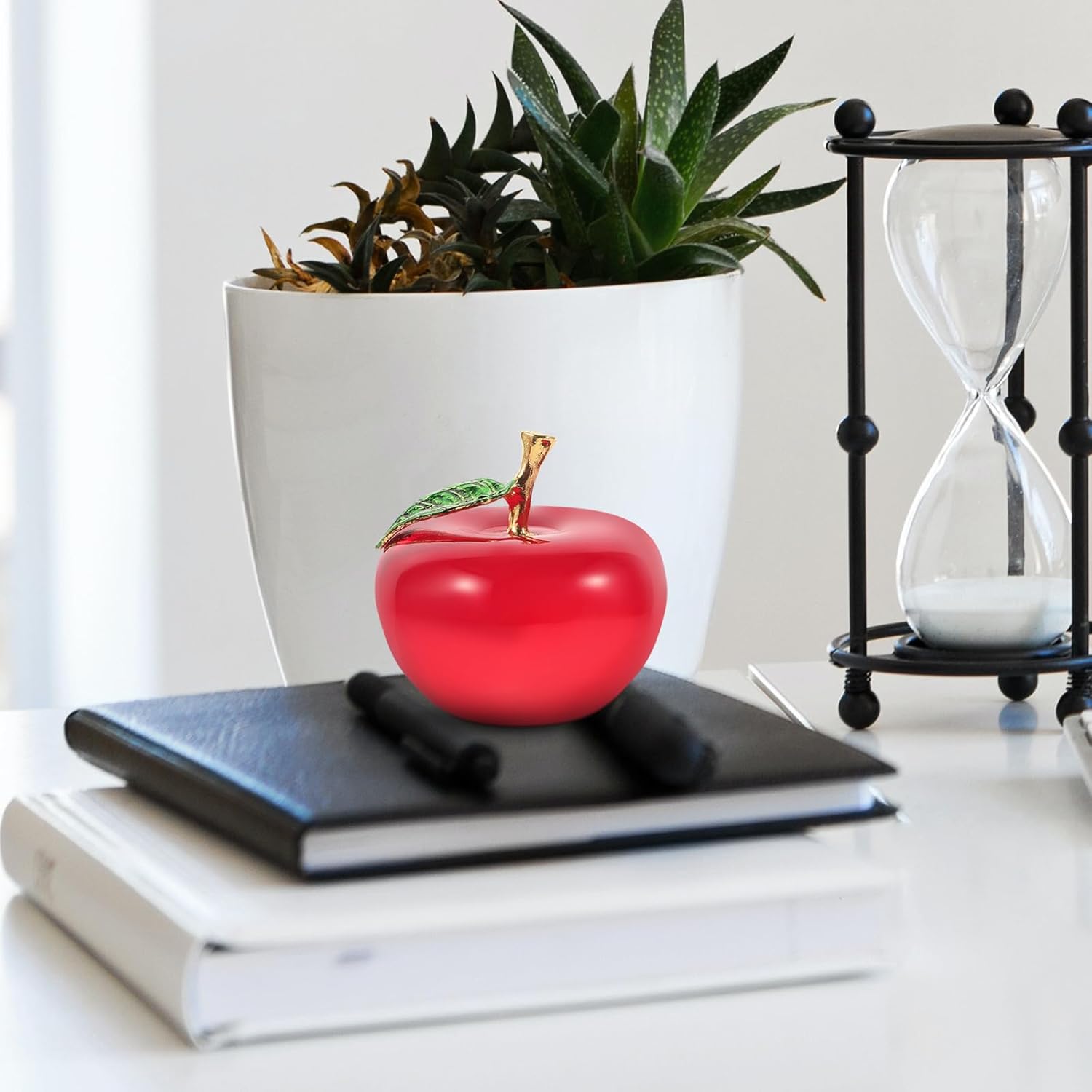 Alipis Crystal Apple Paperweight - Elegant Red Glass Figurine for Home Decor and Office Decoration for Christmas and Special Occasions 5 - northernschoolofshiatsu.co.uk