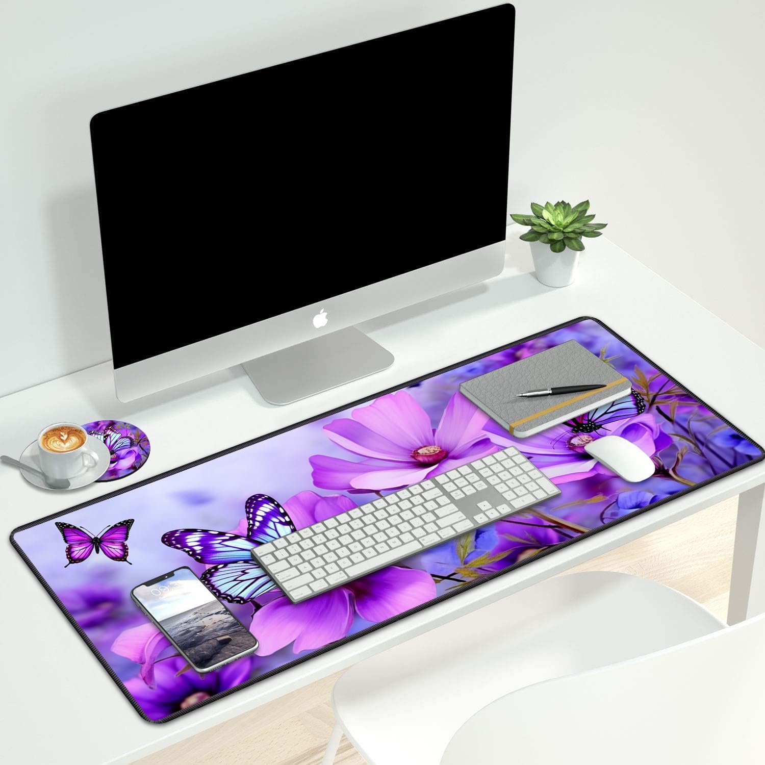 Desk Pad Mat Gaming Mouse Pads with Coasters,Stitched Edges Design Mouse Pad XXL Large Mouse Pad for Laptop Computers Purple Flowers and Butterflies Desk Writing Mat for Office & Home 4 71OvUqnkEvL. AC SL1500 - northernschoolofshiatsu.co.uk