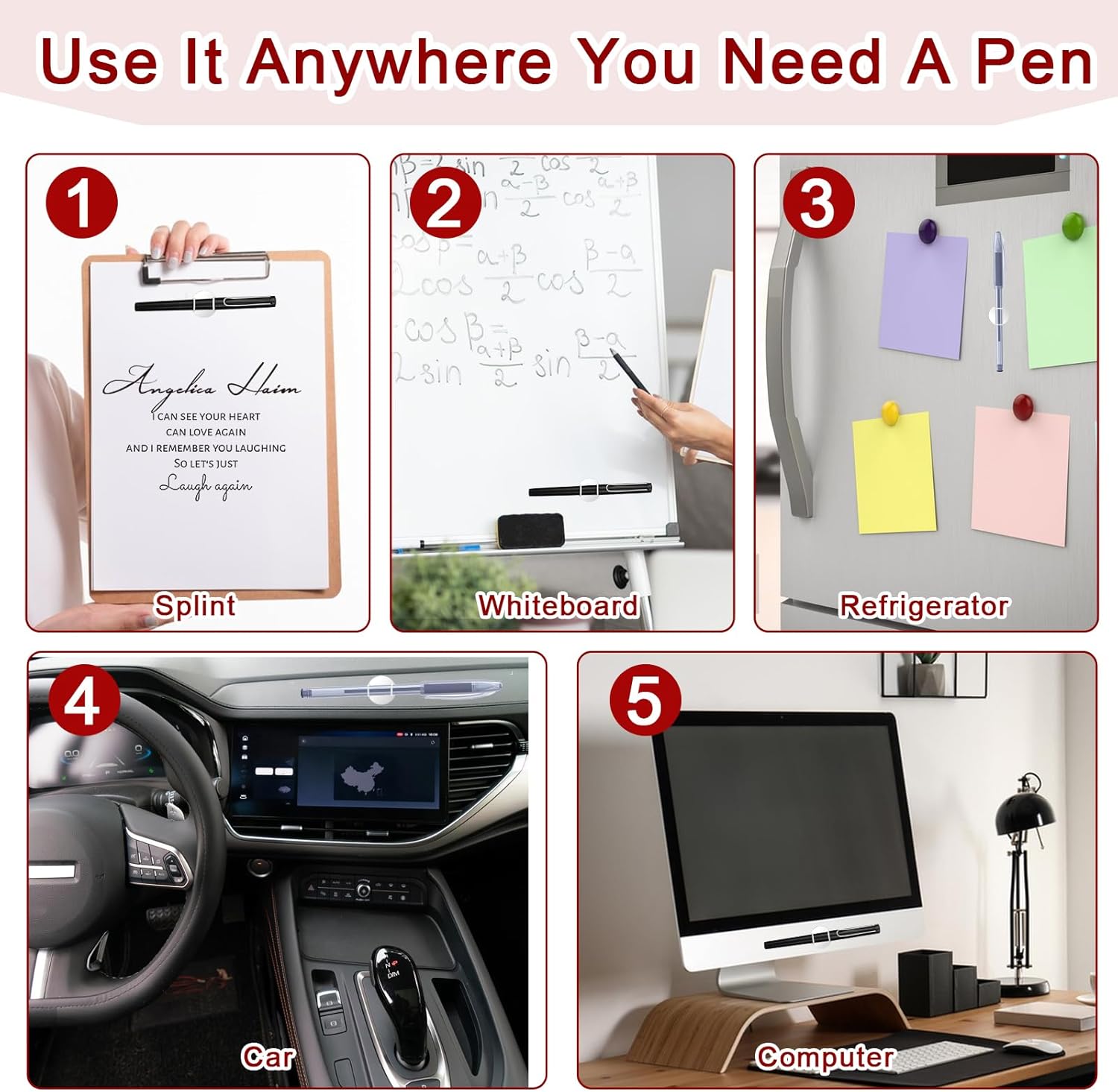 Jeffdad Magnetic Pen Pencil Holder, 4 Pcs Silicone Adjustable Pen Holder for Desk for Desk, Refrigerator, Whiteboards, Office Desk Accessories Pen Holder(Multicolor), 569778_3_DWxwy9Q9m 5 71OyBJFpgoL. AC SL1500 - northernschoolofshiatsu.co.uk