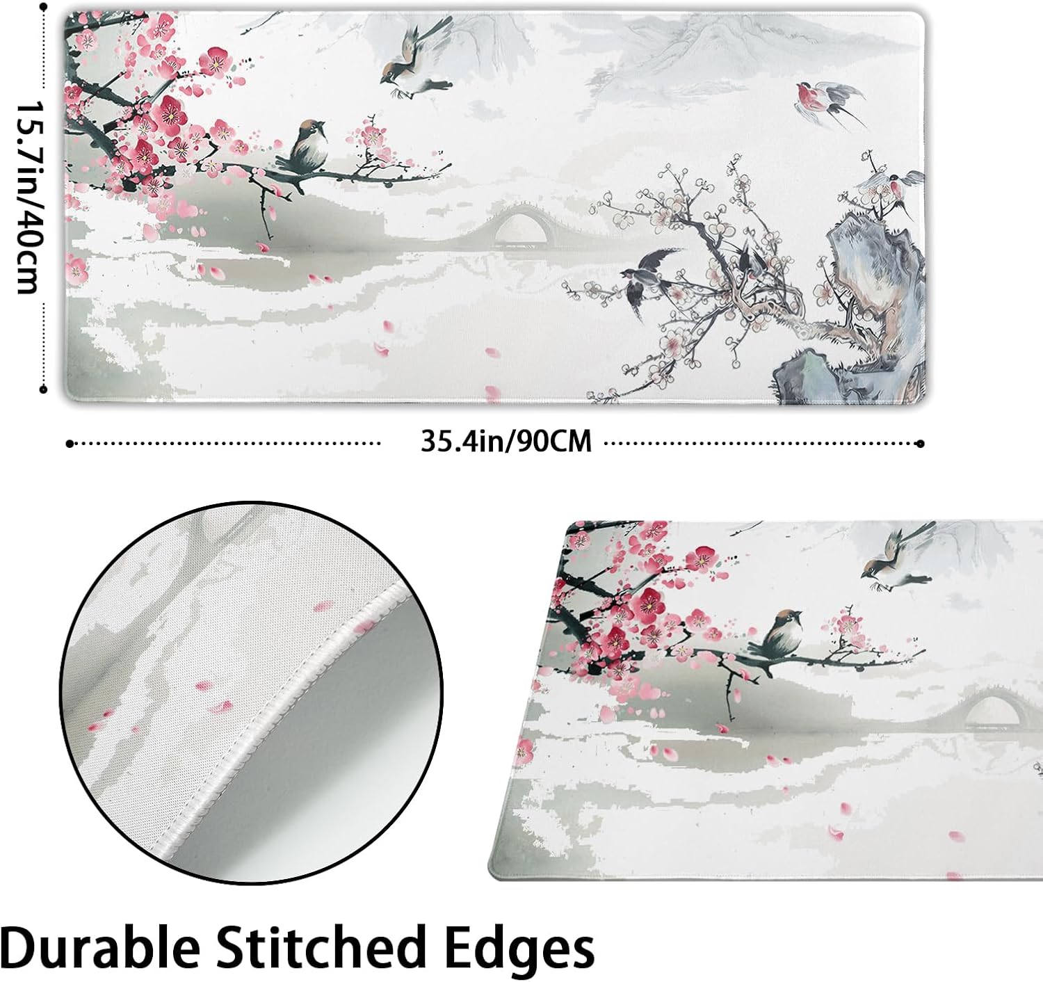 Large Floral Mouse Pad Extended Gaming Mousepad 31.5"x11.8" Vintage Aesthetic Black Desk Mat Flower Mouse Pad Plant Wildflower Mousepad XXL Laptop Computer Keyboard Mats for Desk Office 177 71PGC Kl DL. AC SL1500 - northernschoolofshiatsu.co.uk