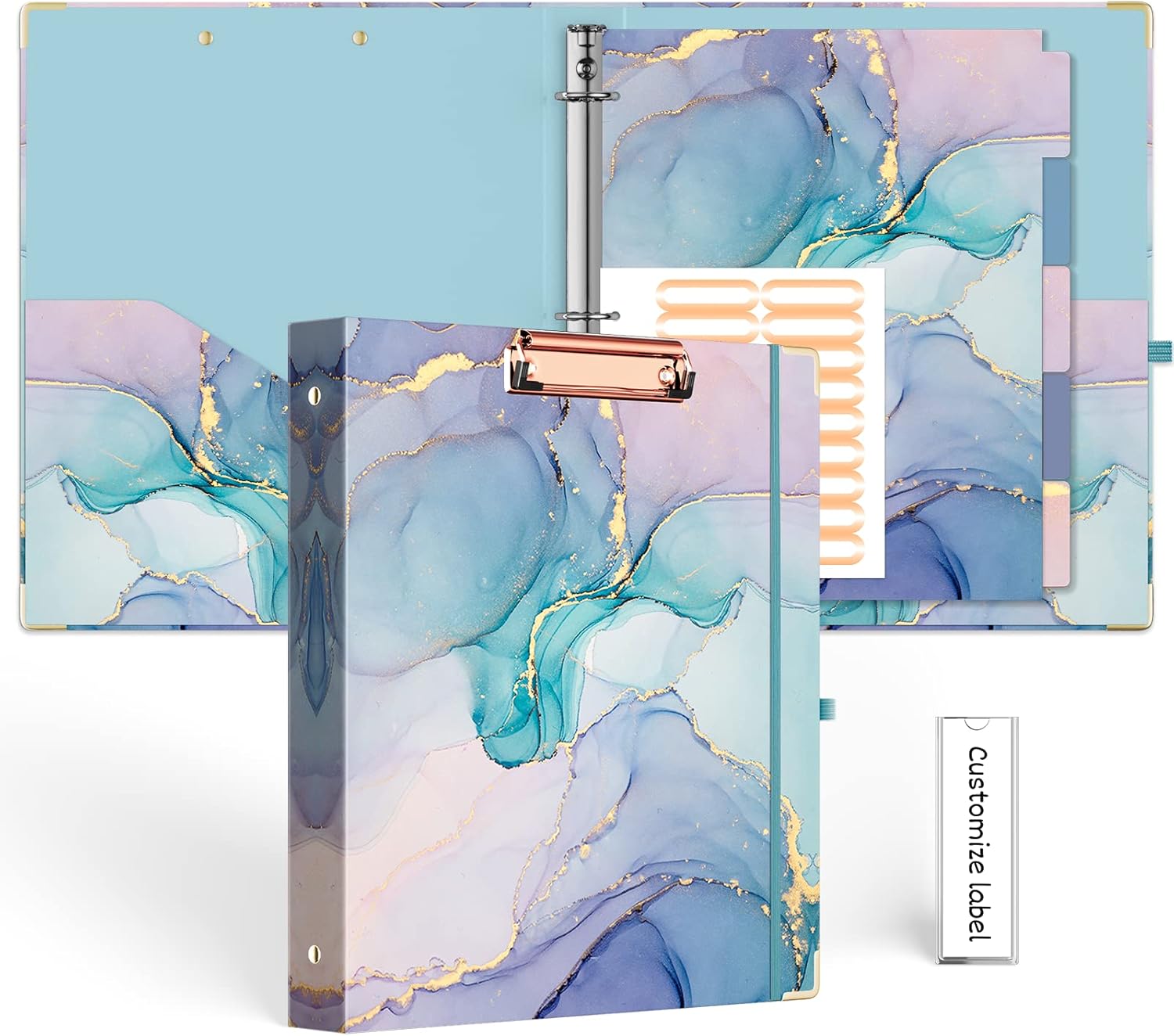 2 Inch 3 Ring Binders for Letter-Size 11" x 8.5" with 5-Tab Dividers and Low Profile Clipboards Three Ring Binder for School Class Office Supplies, Rose Floar 78 71PGgP8CTOL. AC SL1500 - northernschoolofshiatsu.co.uk