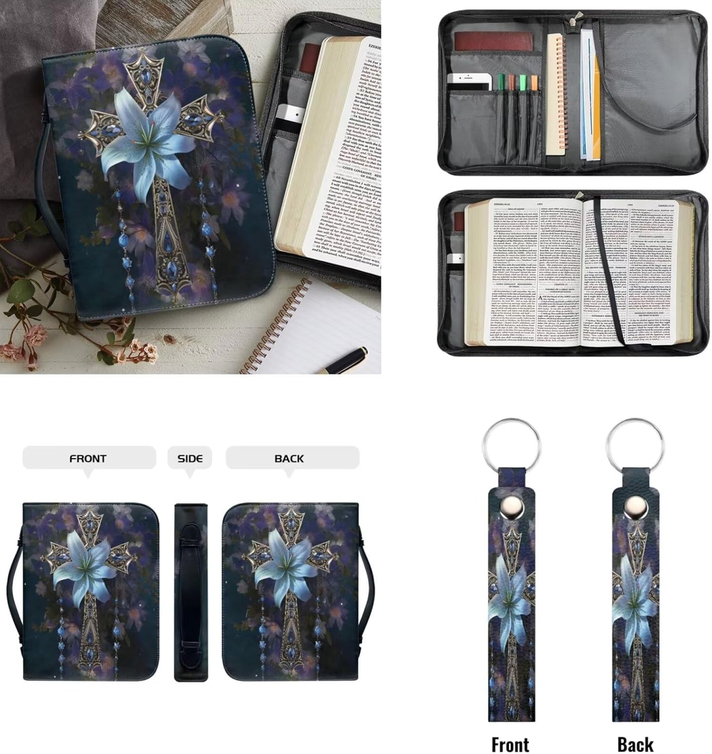 Kuiaobaty Leather Bible Cover with Handle Carrying Bible Case Church Bag Bible Protective Tote with Matched Leather Keychain for Adults Kids Youth God is Within Her She Will Not Fall 81 71PO5kTjR6L. AC SL1500 - northernschoolofshiatsu.co.uk