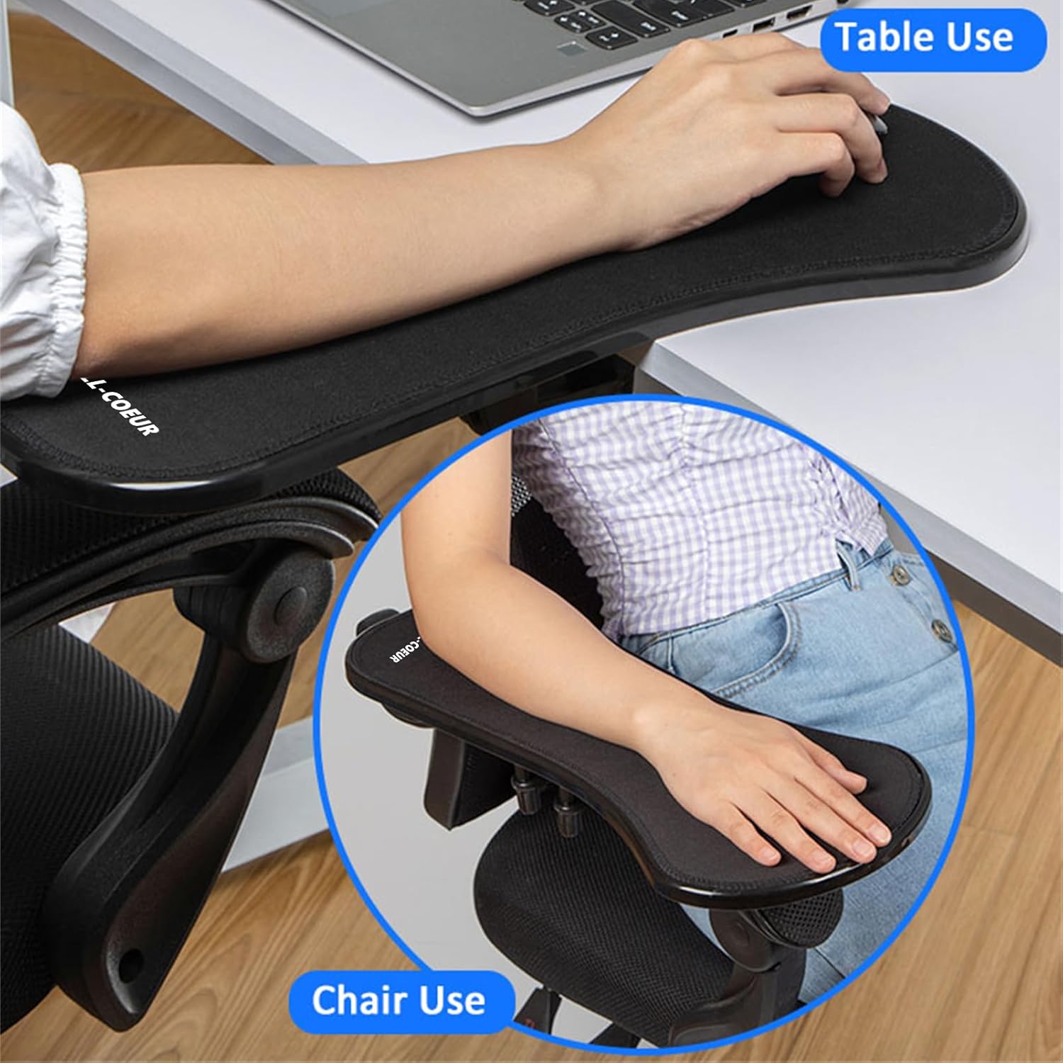 LL-COEUR Arm Support Wrist Rest for Table and Chair, Ergonomic Armrest Desk Extender, Multifunctional Computer Mouse Pad Holder (Black) 3 71Pdev8HisL. AC SL1500 - northernschoolofshiatsu.co.uk