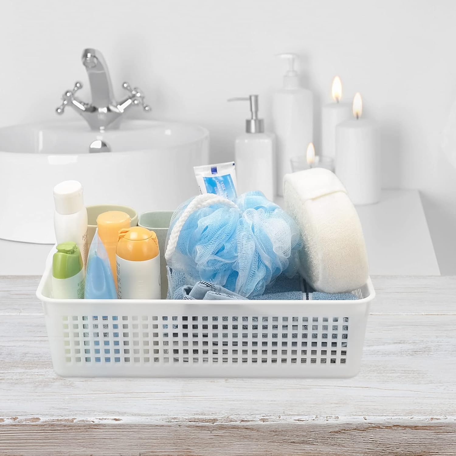 6-pack Storage Basket Trays, Plastic Office Tray, White 6 - northernschoolofshiatsu.co.uk