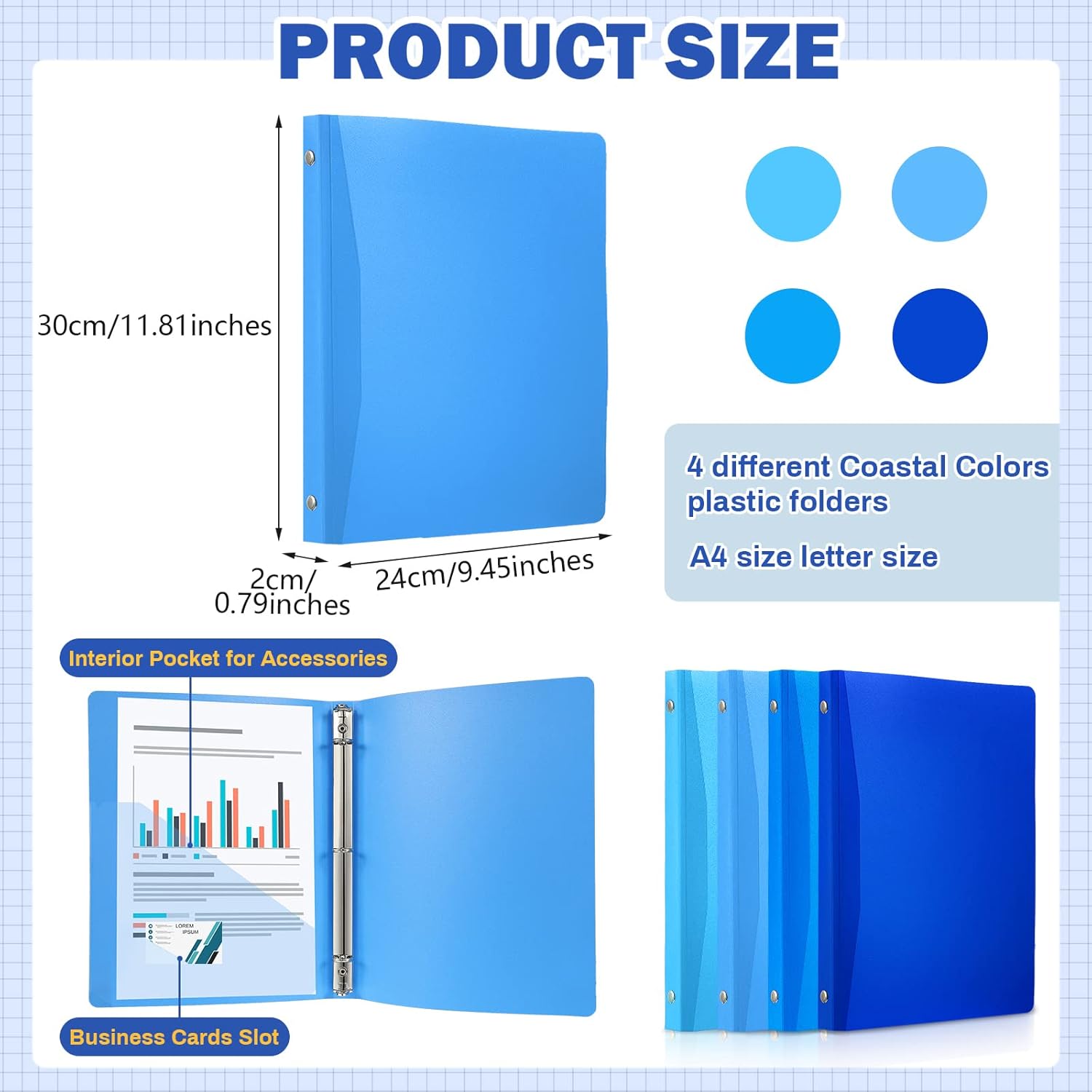 4 Pack Blue Plastic 1 Inch Binder with Pocket - 3 Ring School & Office Binder 3 71QJMSDeX7L. AC SL1500 - northernschoolofshiatsu.co.uk