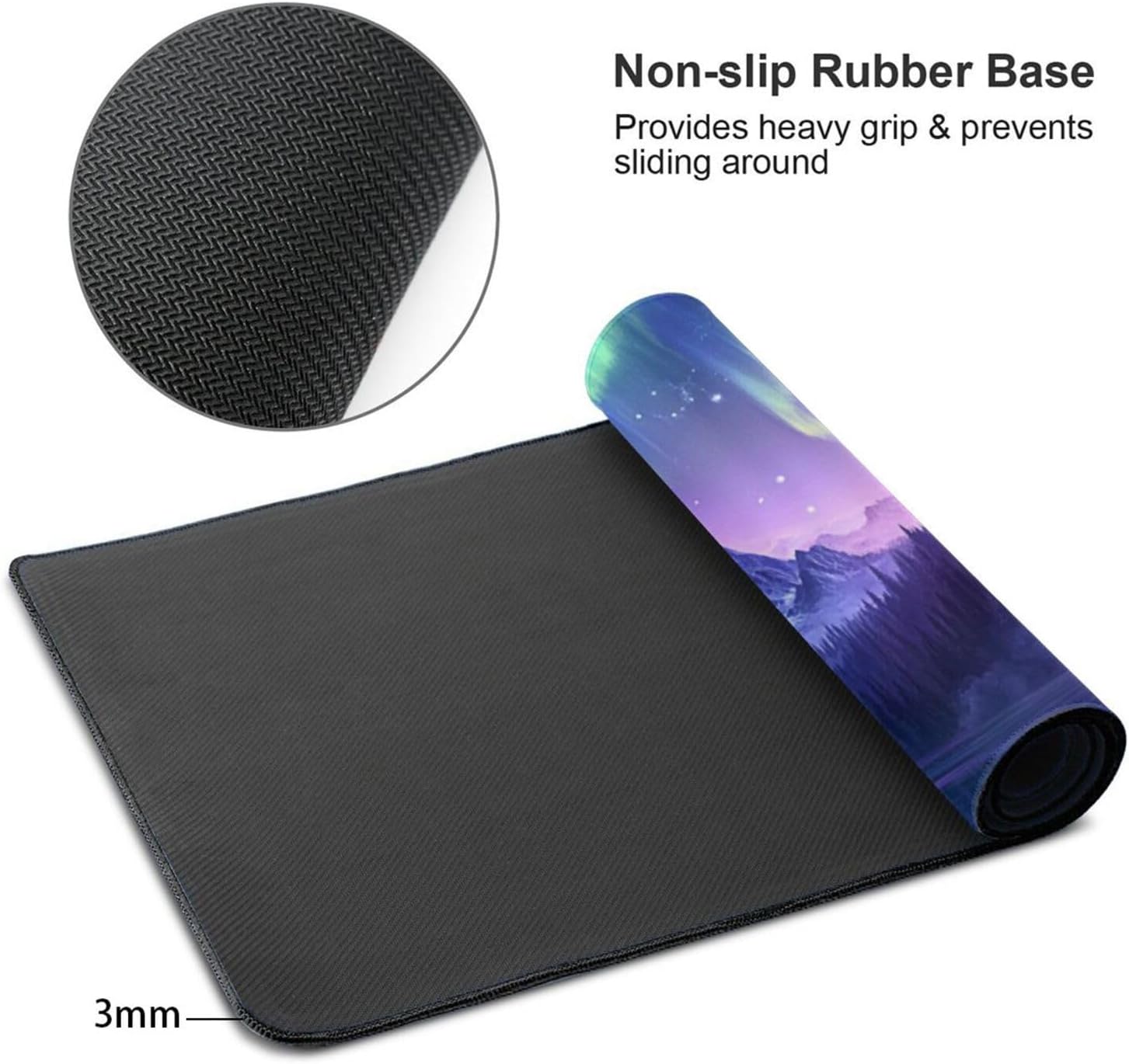 Extended Mouse Pad Large Gaming Mouse Pads - Aurora Painting Northern Lights Mountains Stars Desk Pad Computer Desk Mat Non-Slip Mousepad for Game Players, Office, Study (48" x 24") 34 - northernschoolofshiatsu.co.uk