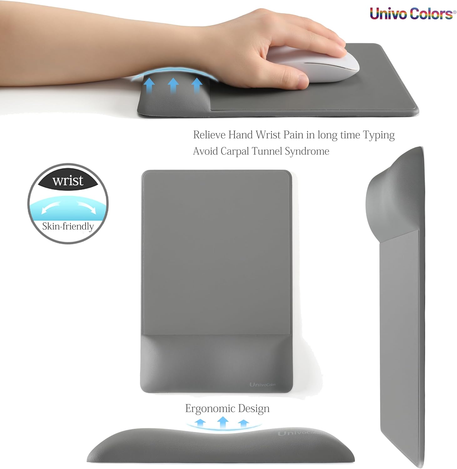 UnivoColors Design-Wave Set of Keyboad Wrist Rest & Mouce Pad,Artificial Sheepskin+Memory Foam+Ergonomic+Anti-Slip Gel, Resilience Support During Work and Gaming,Keyboard Accessory,White 3 71QhVhhpNPL. AC SL1500 - northernschoolofshiatsu.co.uk