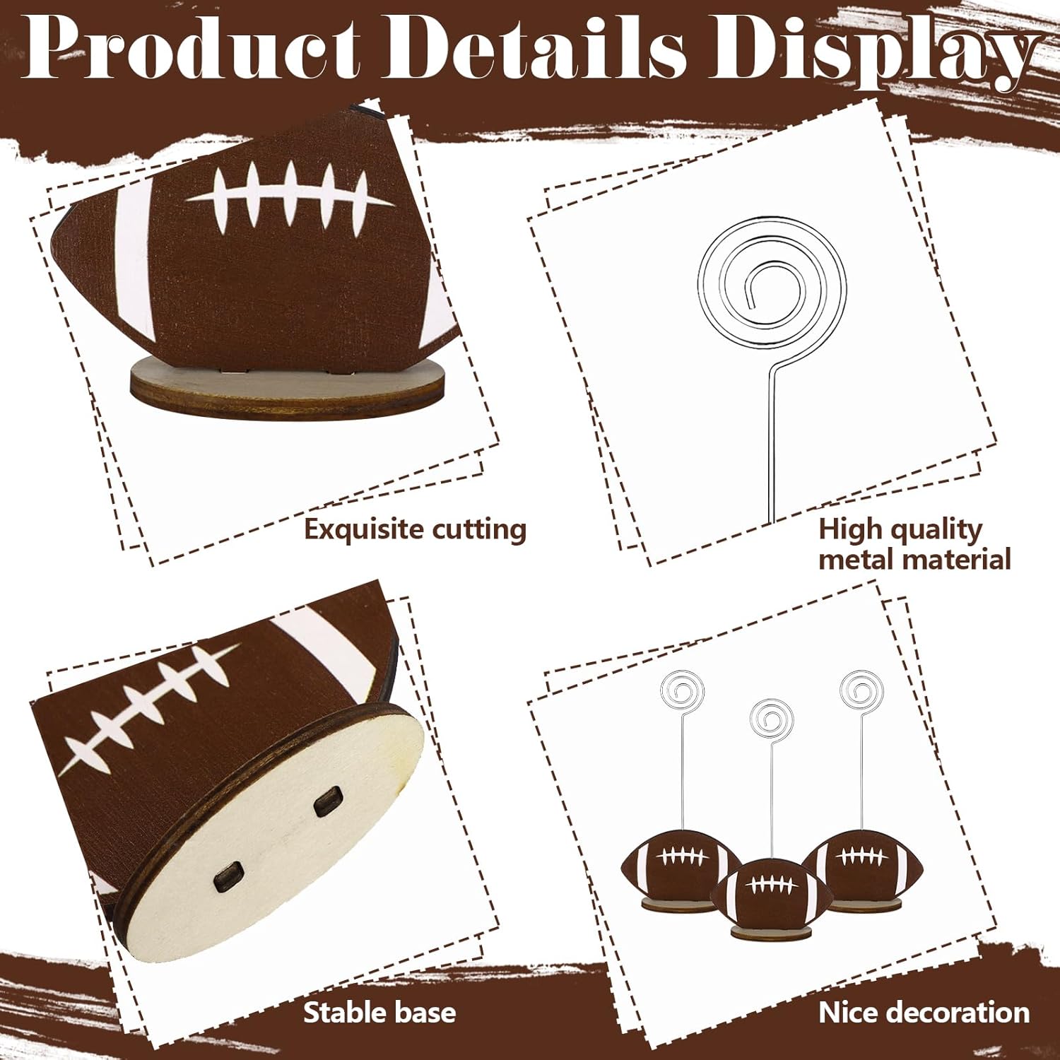 24 Pcs Football Base Memo Clip Holder Stand Sports Ball Table Number Holder Wooden Place Card Holder Note Paper Clip Photo Display Tabletop Memo Note Stand Card Holders for Office Party 3 71R4WN+XQDL. AC SL1500 - northernschoolofshiatsu.co.uk