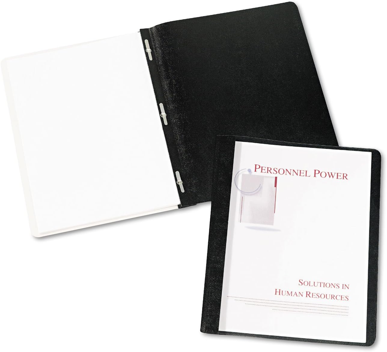 Avery Durable Clear Front Report Covers, 3 Double-Prong Fasteners, Holds up to 25 Sheets, 25 Black Covers (47960) 1 - northernschoolofshiatsu.co.uk