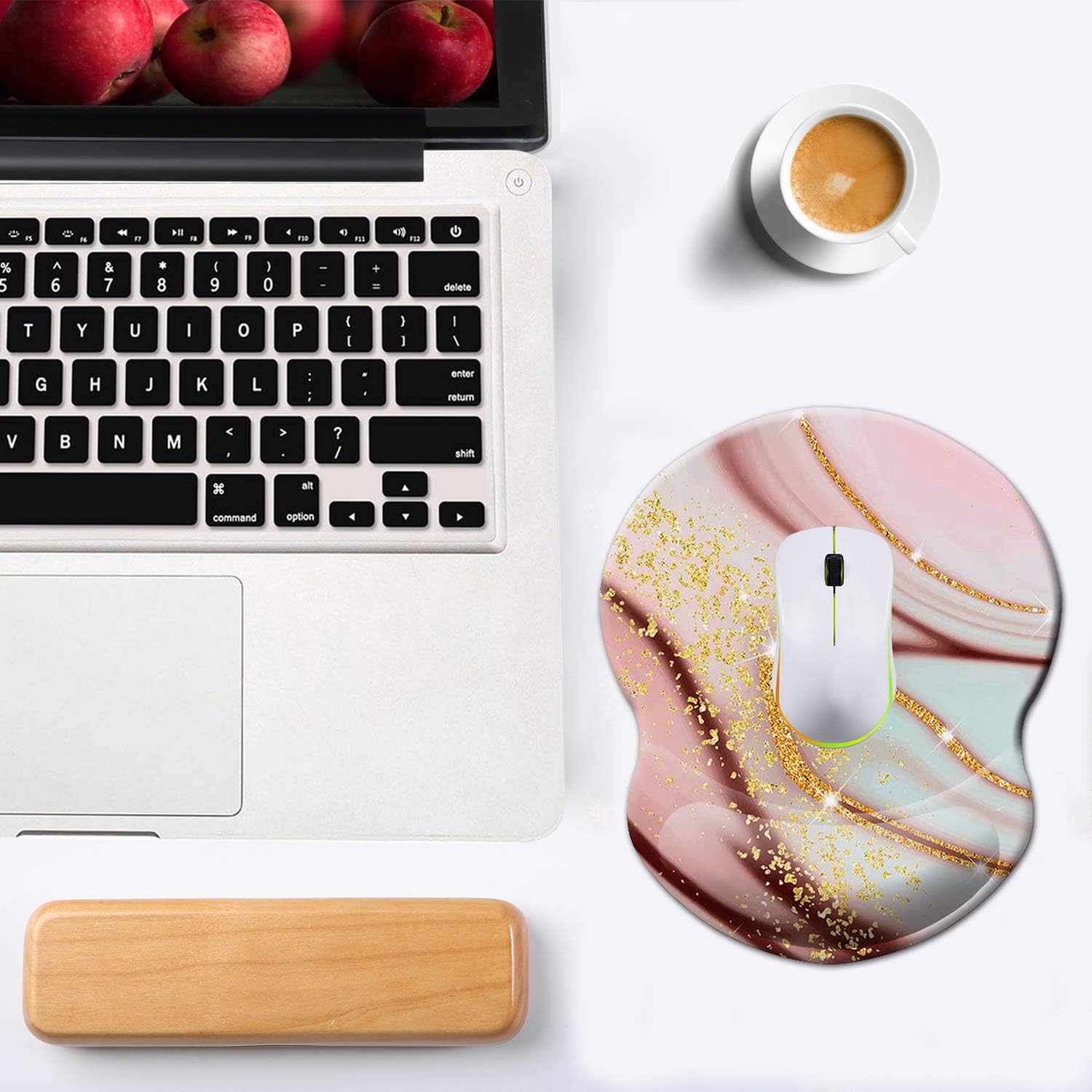 Mouse Pad with Wrist Support, Non Slip Mousepad Wrist Rest for Office, Computer, Laptop & Mac- Durable & Comfortable & Lightweight Ergonomic Support Mouse Mat (Pretty Marble-Wrist-5) 5 - northernschoolofshiatsu.co.uk