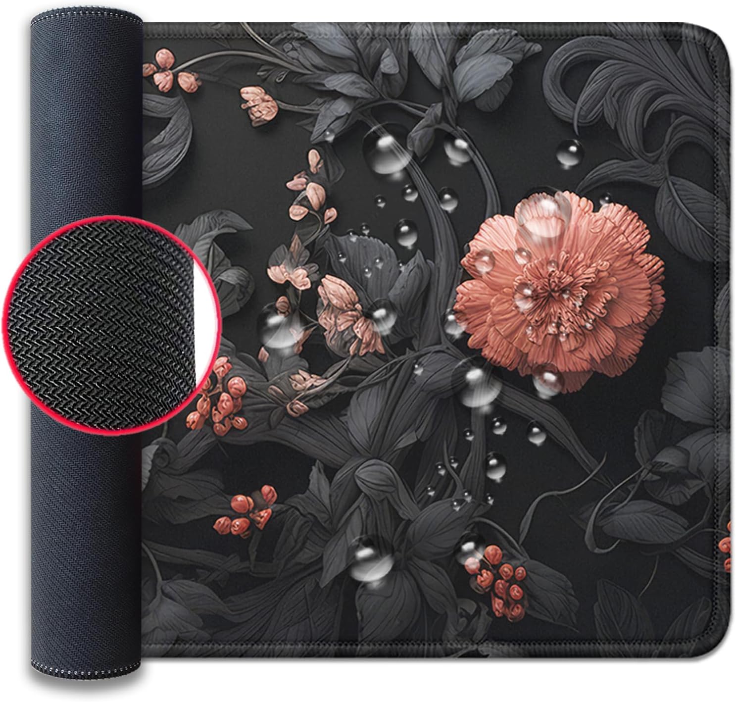 Black Art Flowers Mouse Pad,Large Vintage Floral Mousepad Desk Pad with Stitched Edges,Non-Slip Waterproof Rubber Base Mouse Mat for Office Computer Keyboard Laptop Home(27.5x11.8 in) 7 71RlJnNlPDL. AC SL1500 - northernschoolofshiatsu.co.uk