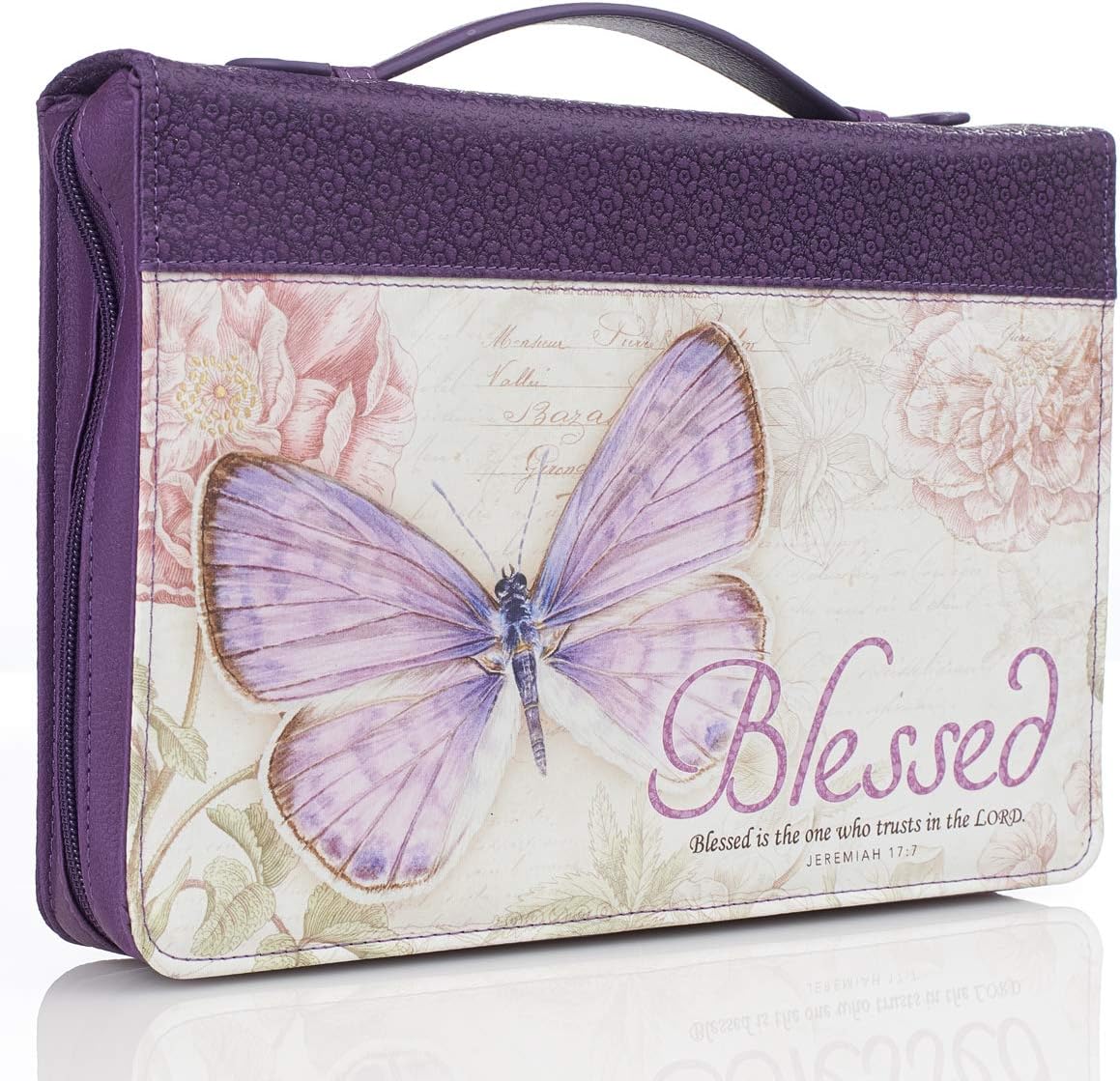 Christian Art Gifts Women's Fashion Bible Cover Blessed Butterfly Jeremiah 17:7, Purple Floral Faux Leather, Medium 7 71RpVnOE5NL. AC SL1200 - northernschoolofshiatsu.co.uk