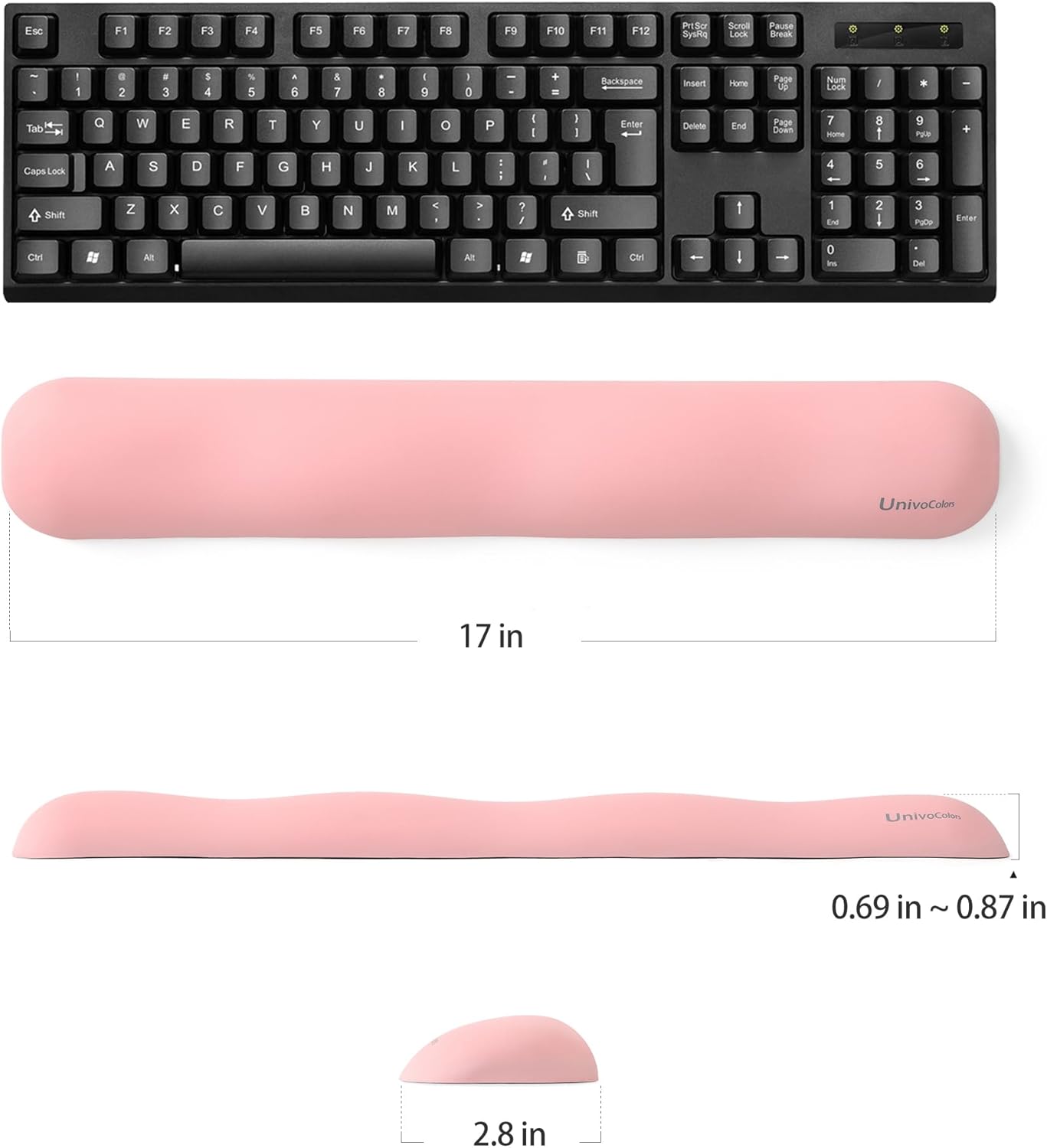 UnivoColors Design-Wave Set of Keyboad Wrist Rest & Mouce Pad,Artificial Sheepskin+Memory Foam+Ergonomic+Anti-Slip Gel, Resilience Support During Work and Gaming,Keyboard Accessory,White 123 - northernschoolofshiatsu.co.uk