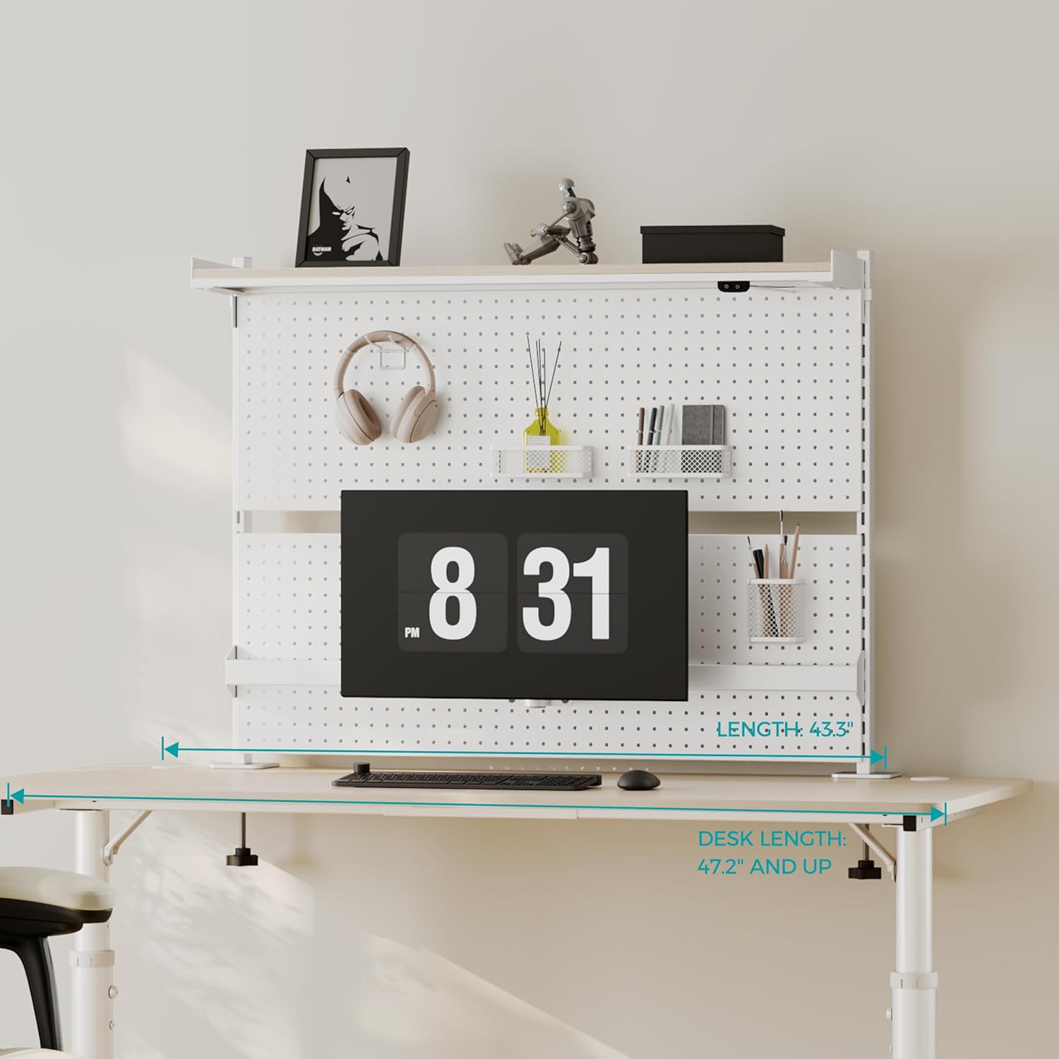 EUREKA ERGONOMIC Pegboard with Dual Monitor Stand,Steel Pegboard for Desk,Computer Accessories for Office, Privacy Panel for Gaming Desk, 4 Accessories Modular Hanging,43 x 34inch, Black 17 71S7ISf4kQL. AC SL1500 - northernschoolofshiatsu.co.uk