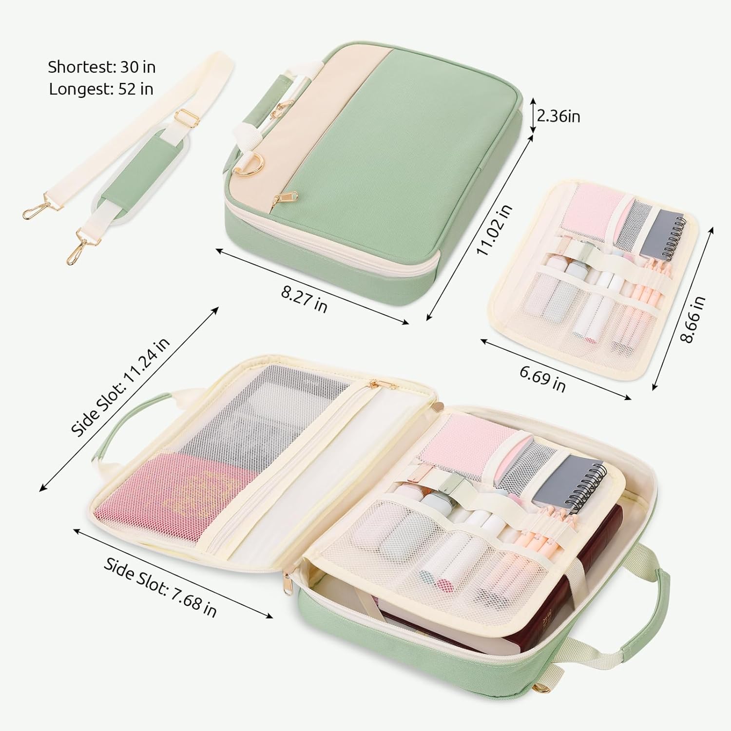 Bible Cover Case for Women, Green Bible Case with Handle and Zippered Pocket for Bible Accessories Supplies, Carrying Bible Bag with Detachable Pen Slot/Shoulder Strap for Ladies and Girls 3 71S8tagMHGL. AC SL1500 - northernschoolofshiatsu.co.uk