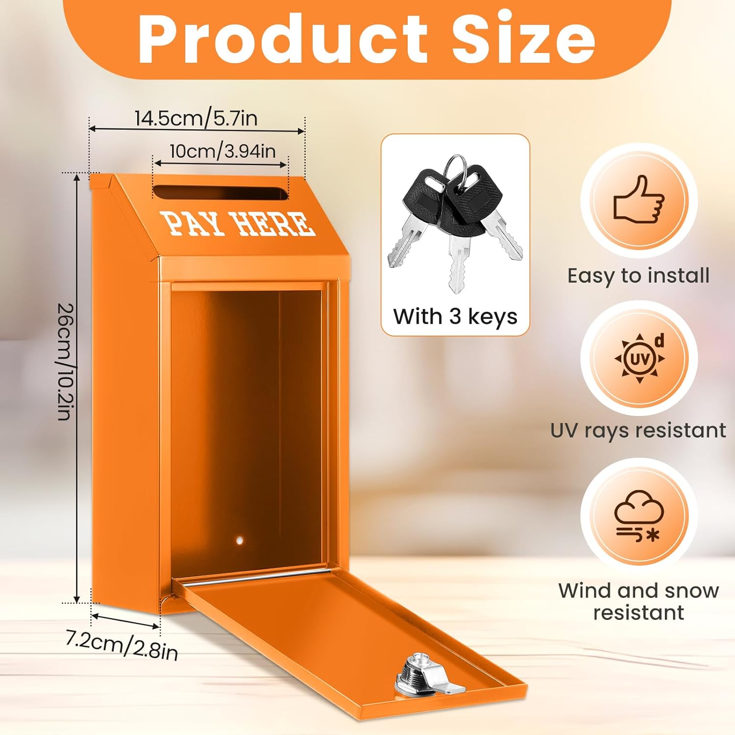 Safe Cash Box Money Collection Metal Donation Box with Lock Wall Mount Pre Drilled Mailbox Delivery Ballot for Home Office Outdoor Self Serve Stand(Black,10.2 x 5.7 x 2.8 Inch) 56 71SJa2C15oL. AC SL1500 - northernschoolofshiatsu.co.uk