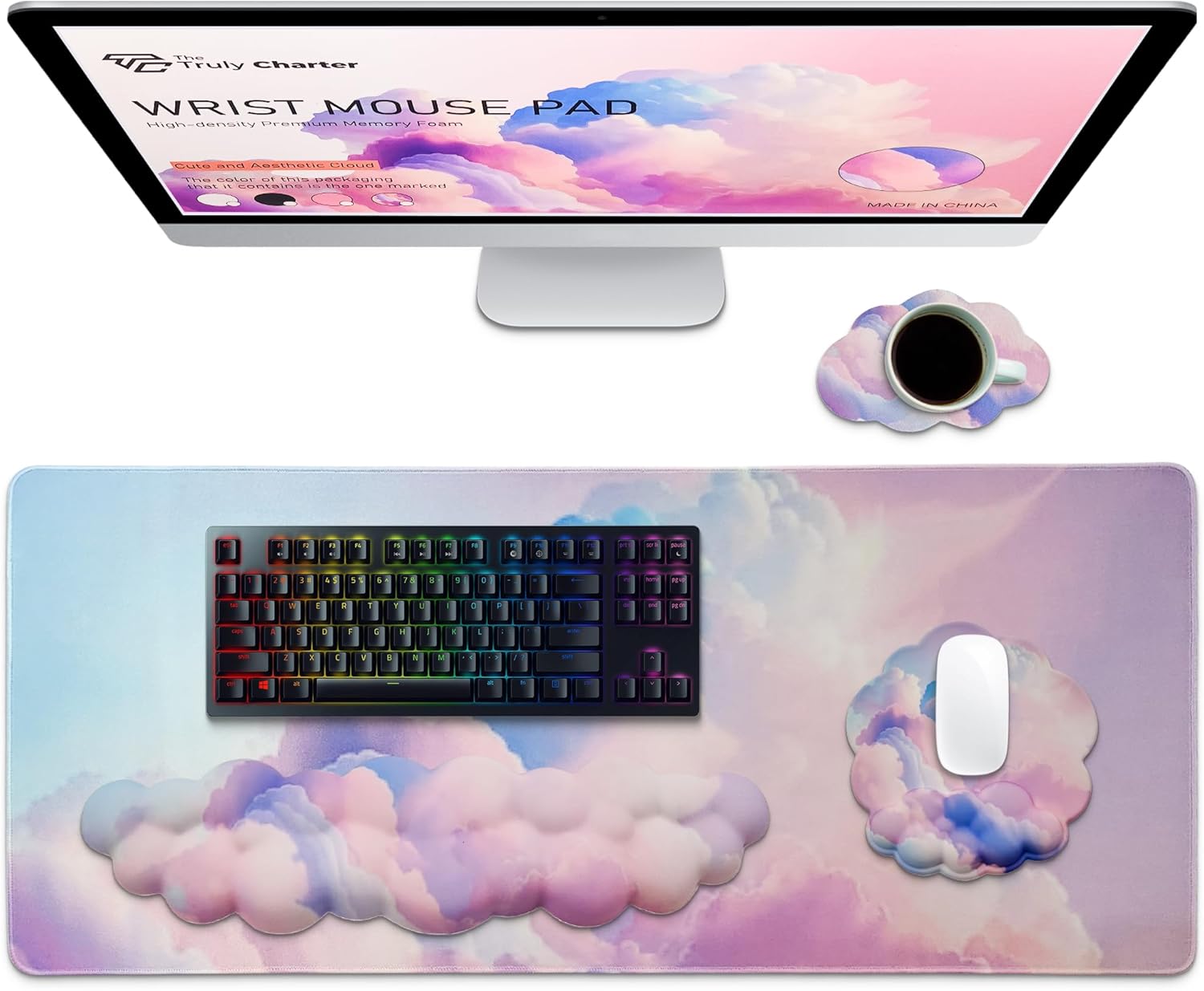 TheTrulyCharter- Cloud Wrist Rest Keyboard, Mouse Pad, Wrist Rest Pad, Cloud Drink Coaster and Simple Mouse Pad. 1 71SbGNy9y0L. AC SL1500 - northernschoolofshiatsu.co.uk
