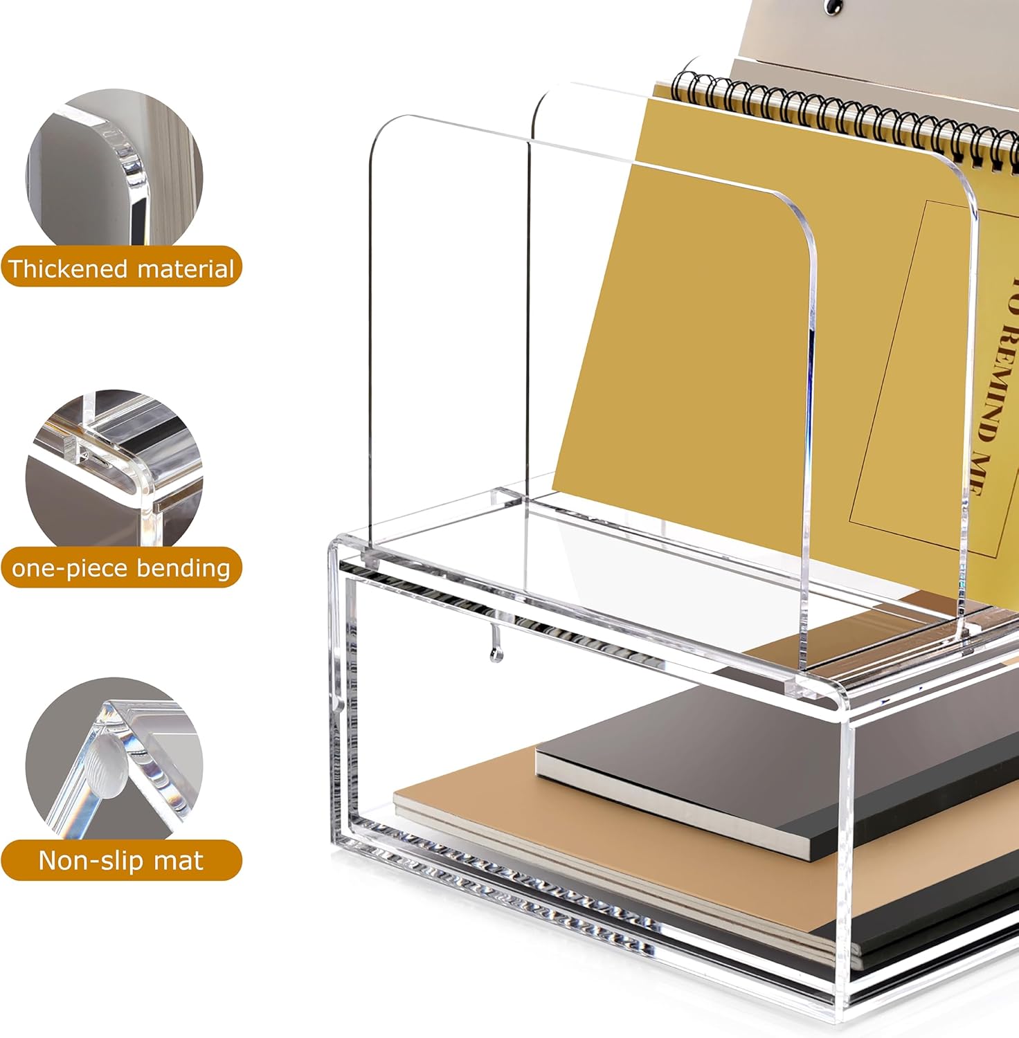 SANRUI Acrylic Desk Organizer with Sliding Drawer, Clear 4 Vertical Compartments Storage File Holders, Multi-Functional Workspace Office Supplies Accessories Organizers 6 71SeygTS4RL. AC SL1500 - northernschoolofshiatsu.co.uk
