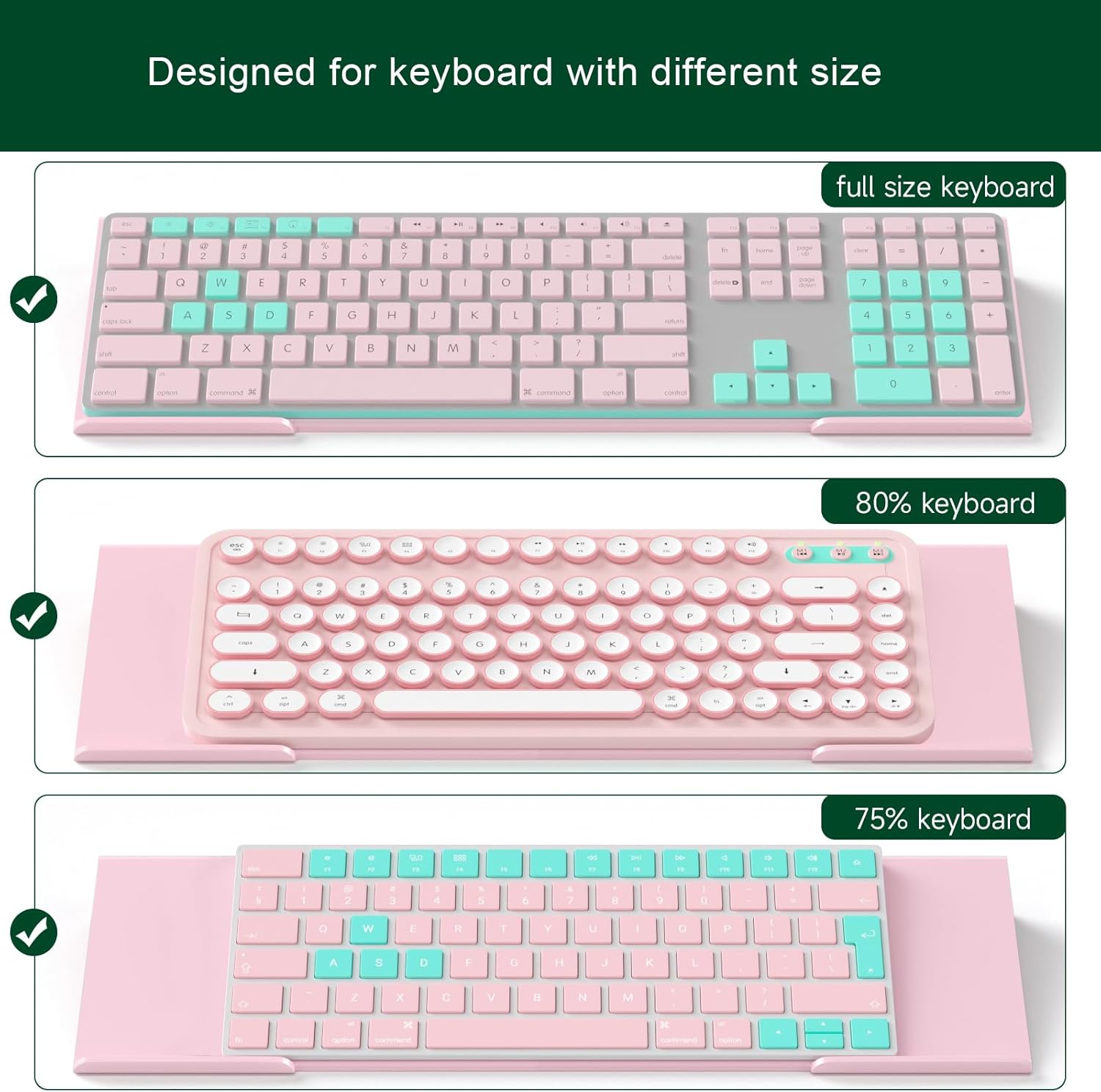 Computer Keyboard Stand Holder - Ergonomic Acrylic Keyboard Stand for Desktop Comfortable Keyboard Tray Riser with Silicone Anti-Slip Strip for Home School Office Desk Accessory, Lightpink 11 - northernschoolofshiatsu.co.uk