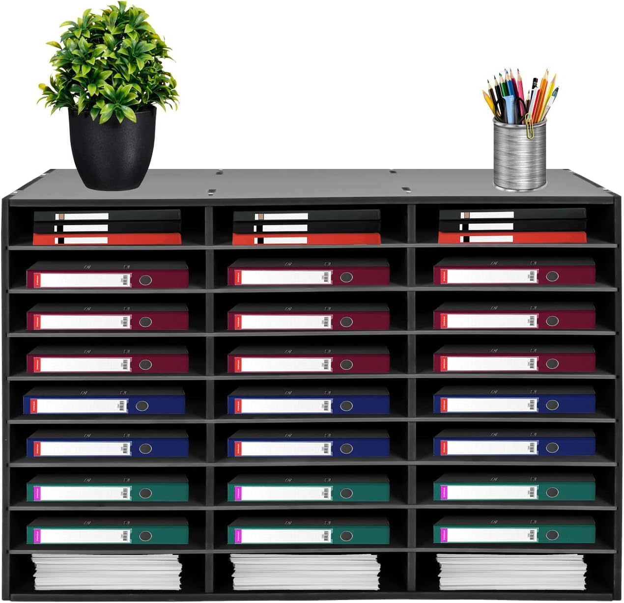 27-Slots Literature Organizer Adjustable Thickened PVC Mail Sorter Organizer, Open Design Versatile Classroom Mailbox Paper Organizer with Removable Shelf for Classroom, Home, and Office (Black) 1 71SnBFMiFeL. AC SL1500 - northernschoolofshiatsu.co.uk