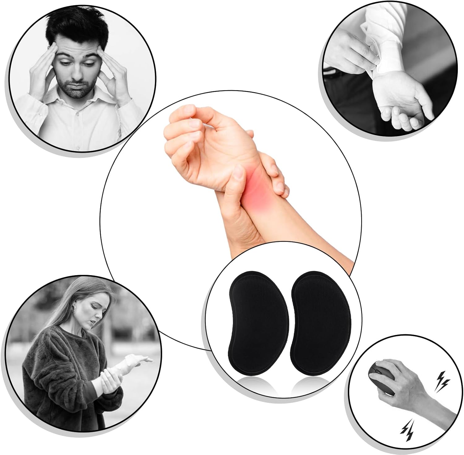2 Pcs Ergonomic Wrist Rest for Mouse - Computer Mouse Wrist Rest Memory Foam Wrist Cushion Support Pad with Non-Slip Base for Typing Pain Relief, Gaming, Office, Computer, Laptop, Black 6 71SpjEi5eXL. AC SL1500 - northernschoolofshiatsu.co.uk