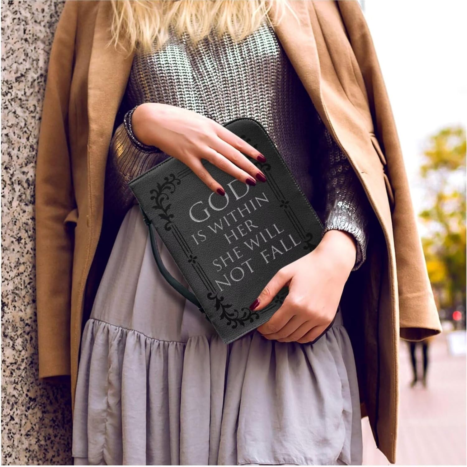 Kuiaobaty Leather Bible Cover with Handle Carrying Bible Case Church Bag Bible Protective Tote with Matched Leather Keychain for Adults Kids Youth God is Within Her She Will Not Fall 212 71SqppFJp+L. AC SL1500 - northernschoolofshiatsu.co.uk