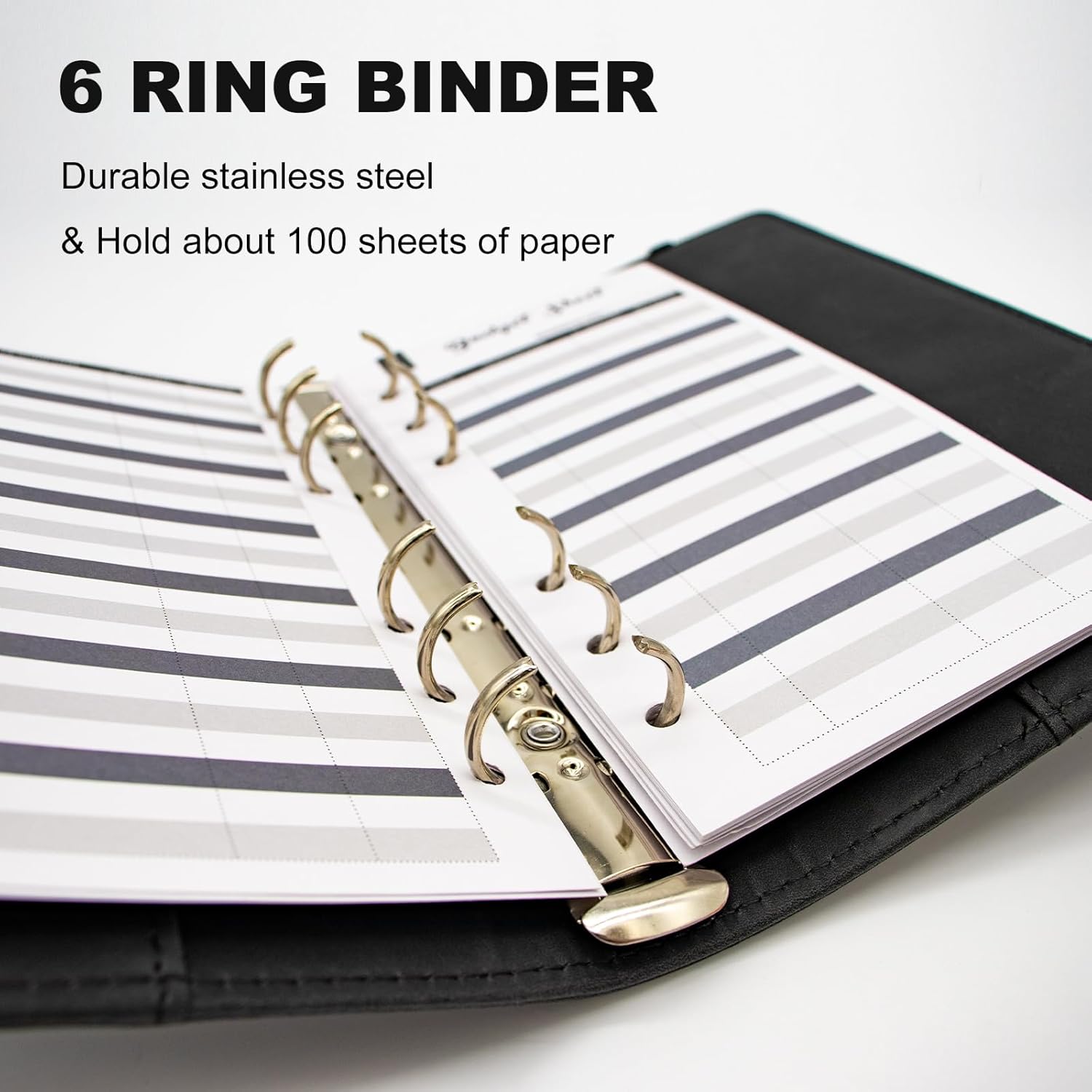 A5 Refillable 6 Ring Faux Leather Budget Binder,Mini Notebook Binder Cover for A5 Filler Paper,Loose Leaf Personal Planner Cover with Magnetic Buckle Closure(Marble Purple) 17 - northernschoolofshiatsu.co.uk