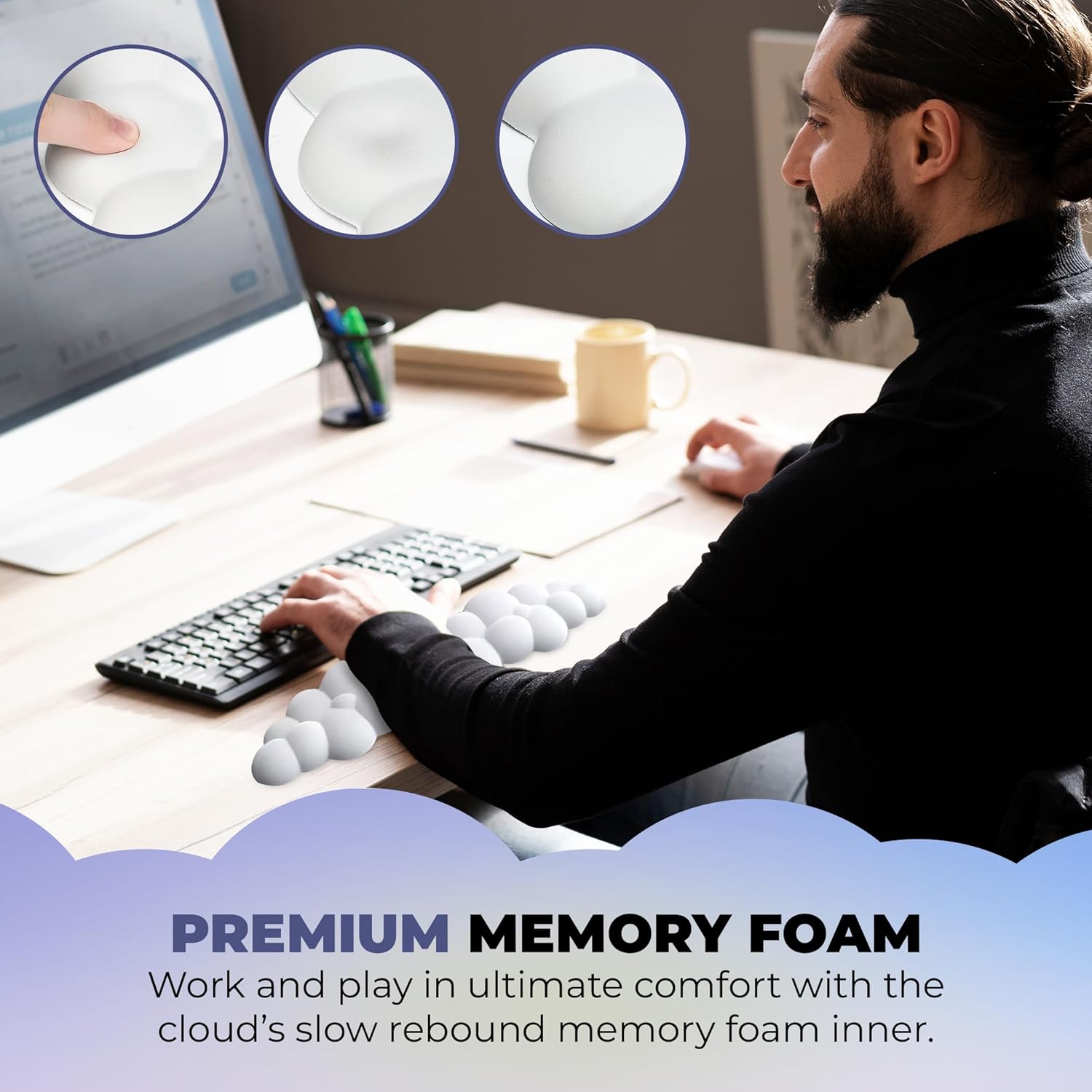 SGEE Ultra-Soft Keyboard and Mouse Wrist Rest for Computer – Pressure Relief Padding, Contoured Shape for Proper Alignment, Anti-Slip Base, Modern Look, Portable, Injury Prevention- White 7 71T8V96kv7L. AC SL1500 - northernschoolofshiatsu.co.uk