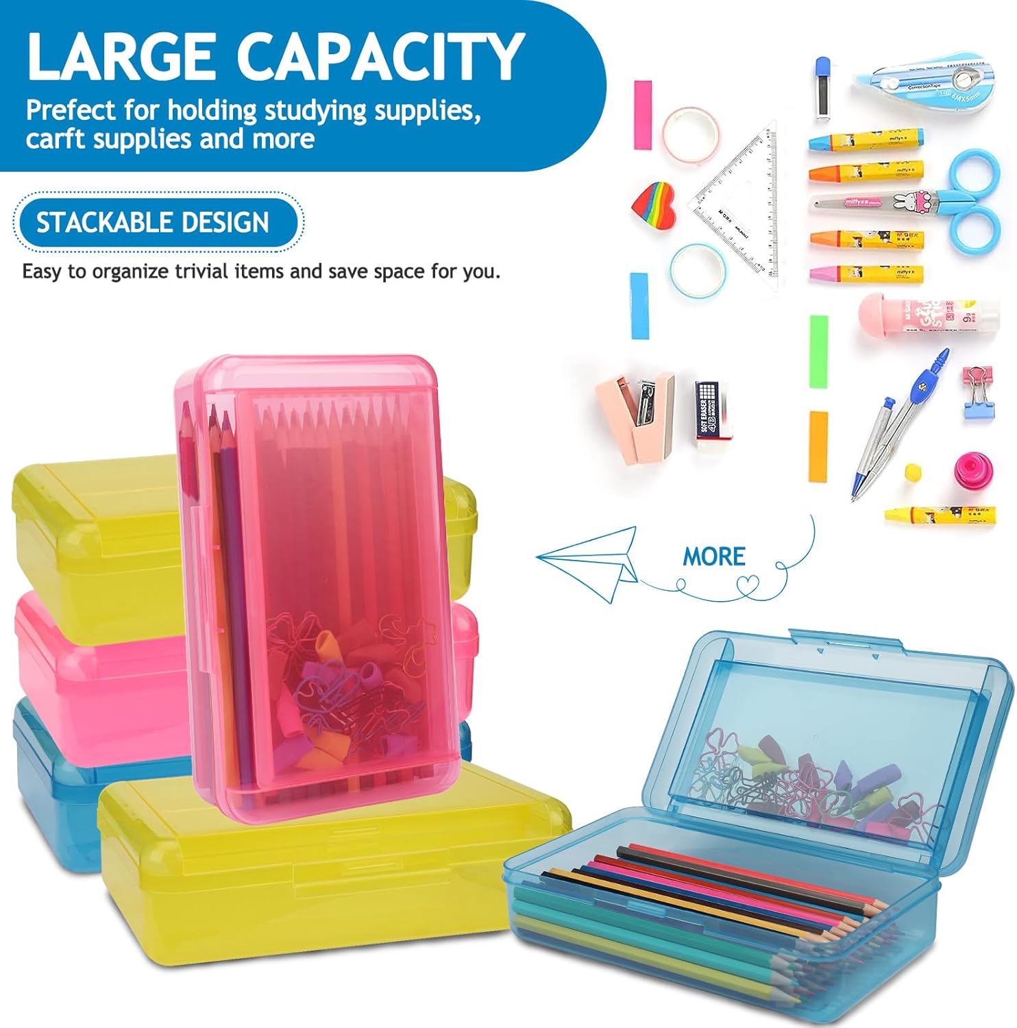 1 PCS Pencil Box,Double Layer Large Capacity Pencil Box,Hard Pen Case with Snap-tight Lid, Plastic Pencils Case for Office School Supplies Pen Boxes,Storage Organizer for Gel Pens Erasers-Purple 55 71TH9Uesm L. AC SL1500 - northernschoolofshiatsu.co.uk