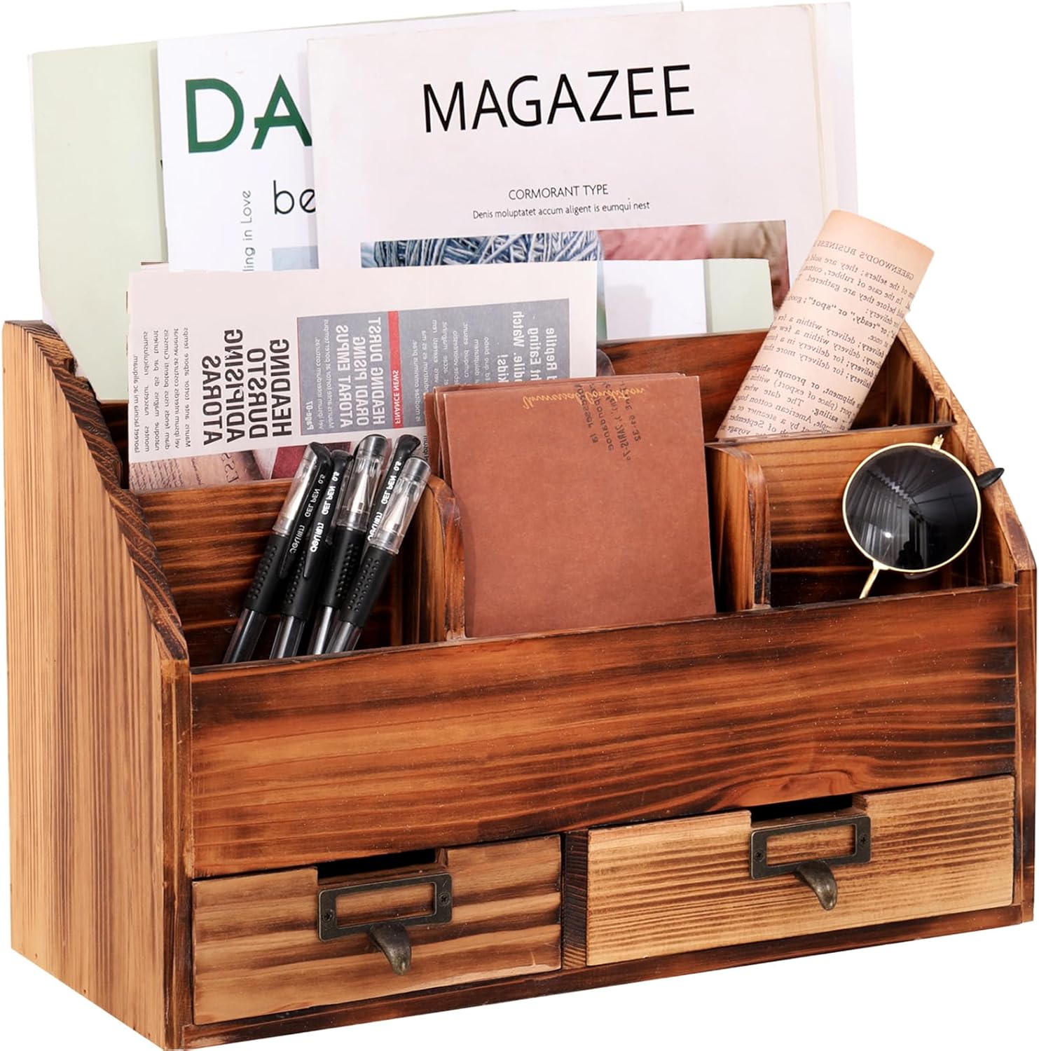 Wooden Desk Organizer Pencil Holder Cosmetic Storage Desk Box Home Office Art Supplies with 2 Drawer and Compartments 1 71TcSRJ4XDL. AC SL1500 - northernschoolofshiatsu.co.uk