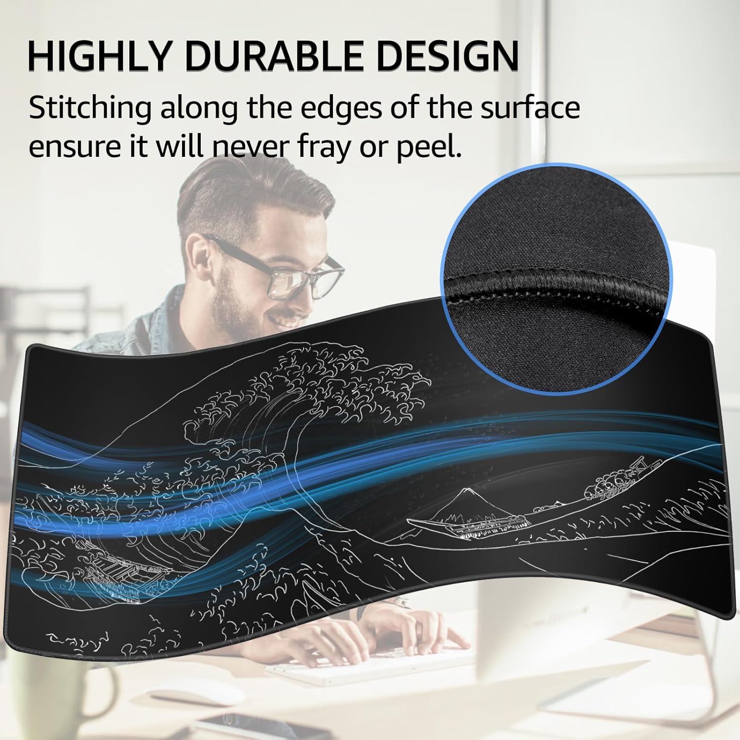 KTRIO Large Gaming Mouse Pad with Superior Micro-Weave Cloth, Extended Desk Mousepad with Stitched Edges, Non-Slip Base, Water Resist Keyboard Pad for Gamer, Office & Home, 31.5 x 11.8 in, Black 116 71TjgYlHfeL. AC SL1500 - northernschoolofshiatsu.co.uk