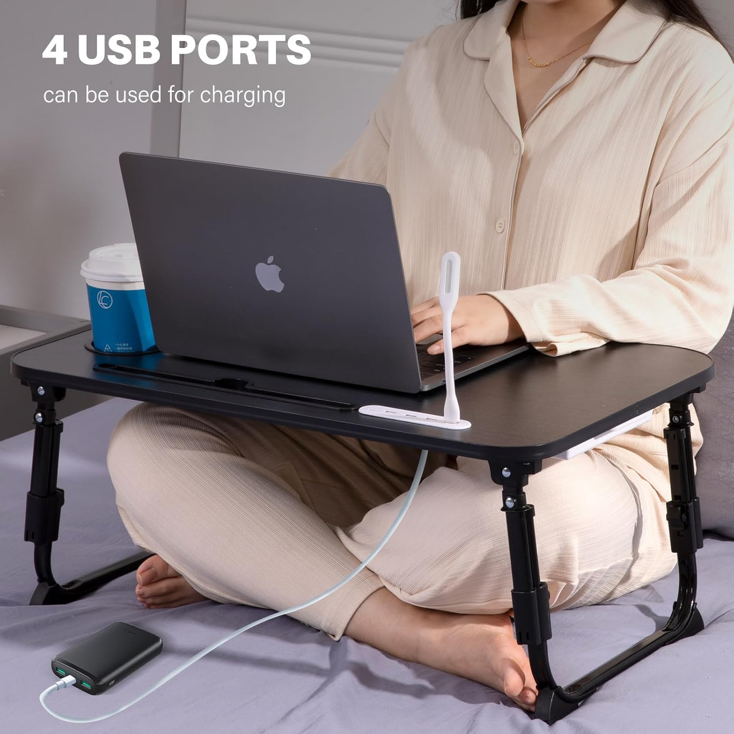 Laptop Desk for Bed, Height Adjustable Laptop Bed Table, Foldable Portable Lap Desk Stand with USB/Storage Drawer/Cup Holder/Slot, Breakfast Tray for Working Reading Writing Eating 23 71Tt55FgqoL. AC SL1500 - northernschoolofshiatsu.co.uk
