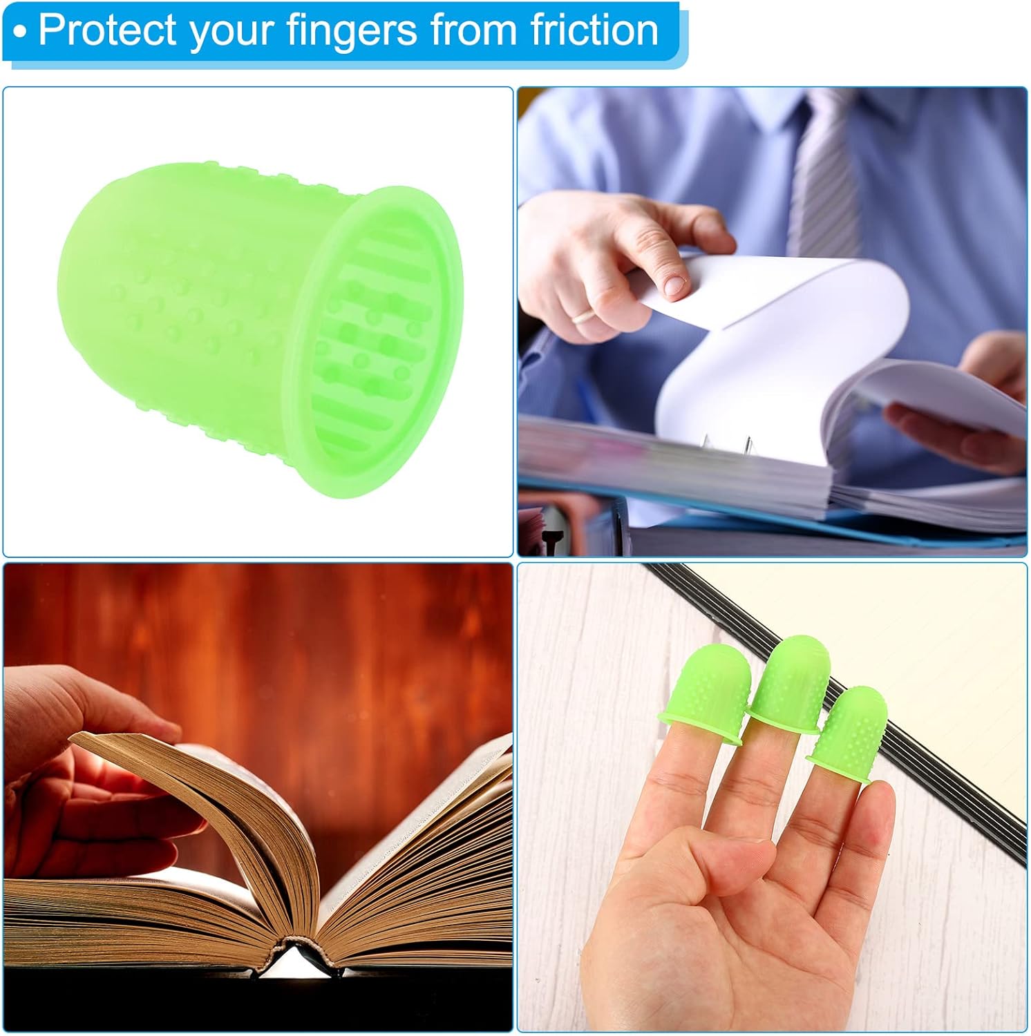 PATIKIL 0.59 Inch Rubber Finger Tips, 20 Pack Silicone Thumb Fingertip Protector Covers Guard Pads Thimble for Office Counting Sorting Sewing, Pink Small Size 20 - northernschoolofshiatsu.co.uk