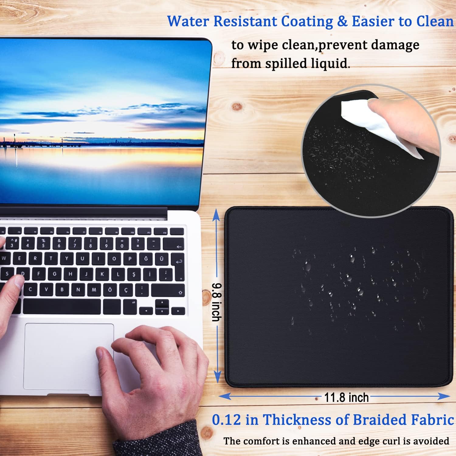 Mouse Pad, Large Gaming Mouse Pad with Double Stitched Edges, 14.9 x 11.7 inches Premium-Textured & Waterproof Mousepad, Nonslip Natural Rubber Base Mouse pad for Laptop,Computer, Office, Black 17 71UaCI4NAyL. AC SL1500 - northernschoolofshiatsu.co.uk